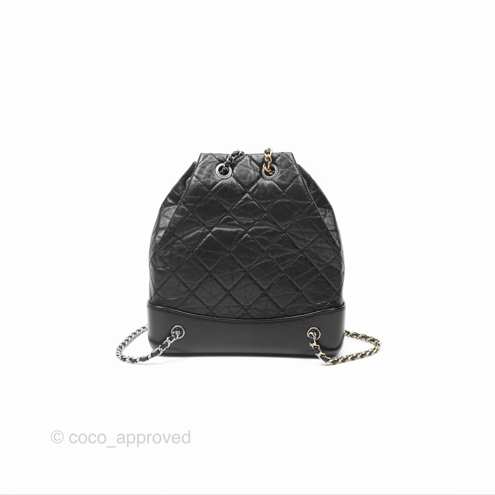 Chanel Small Gabrielle Backpack Black Aged Calfskin