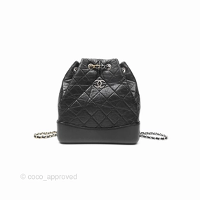 Chanel Small Gabrielle Backpack Black Aged Calfskin
