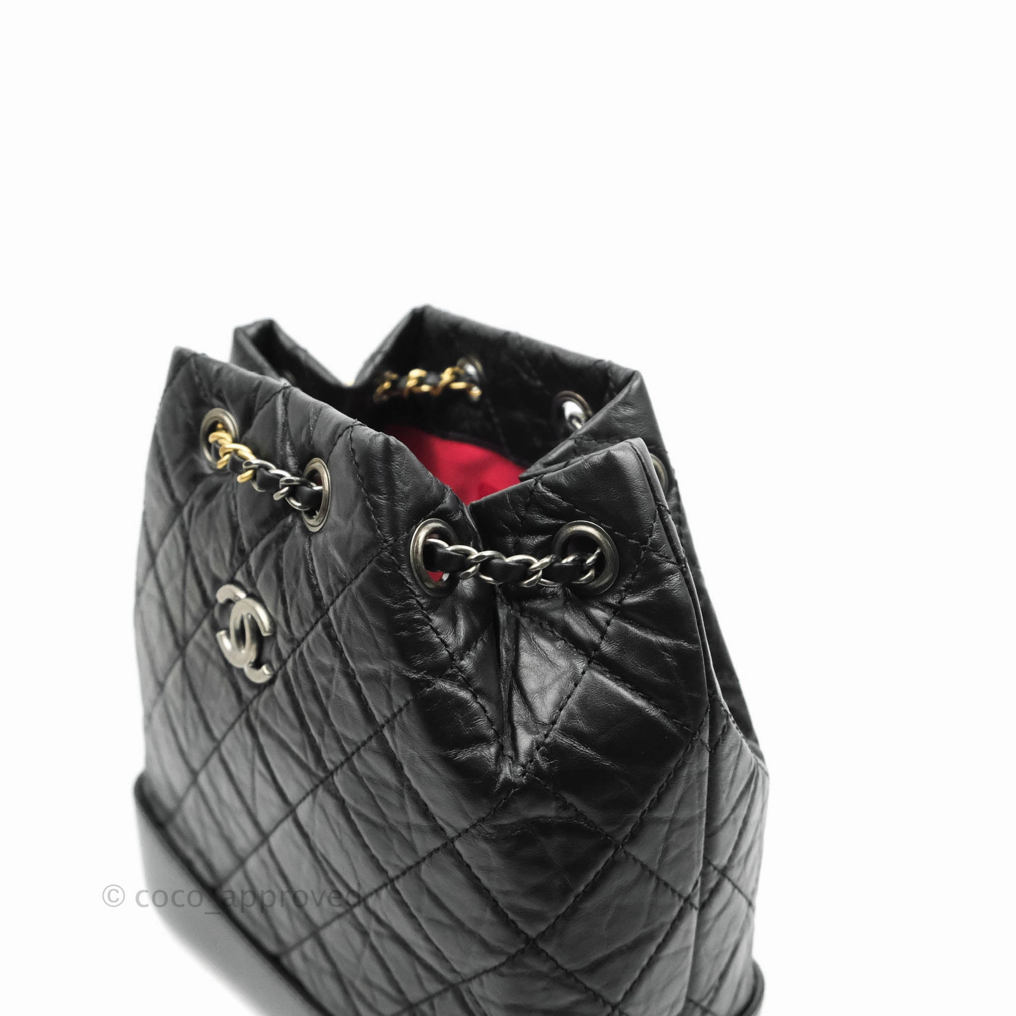 Chanel Small Gabrielle Backpack Black Aged Calfskin