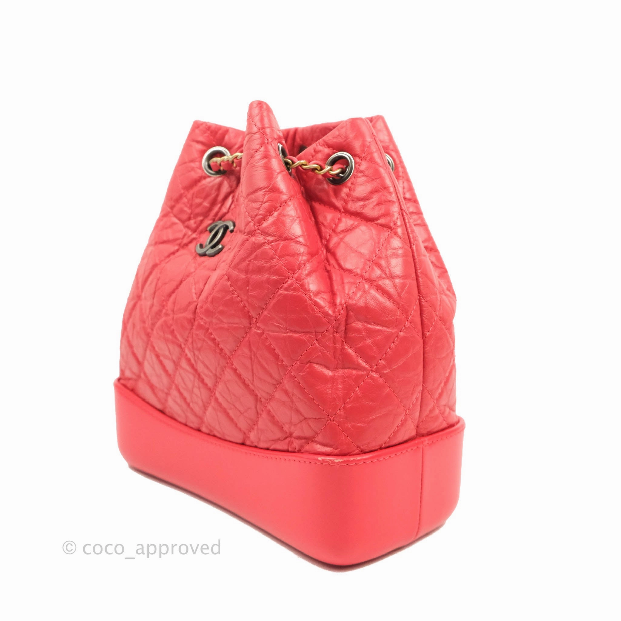 Chanel Small Gabrielle Backpack Dark Pink Aged Calfskin