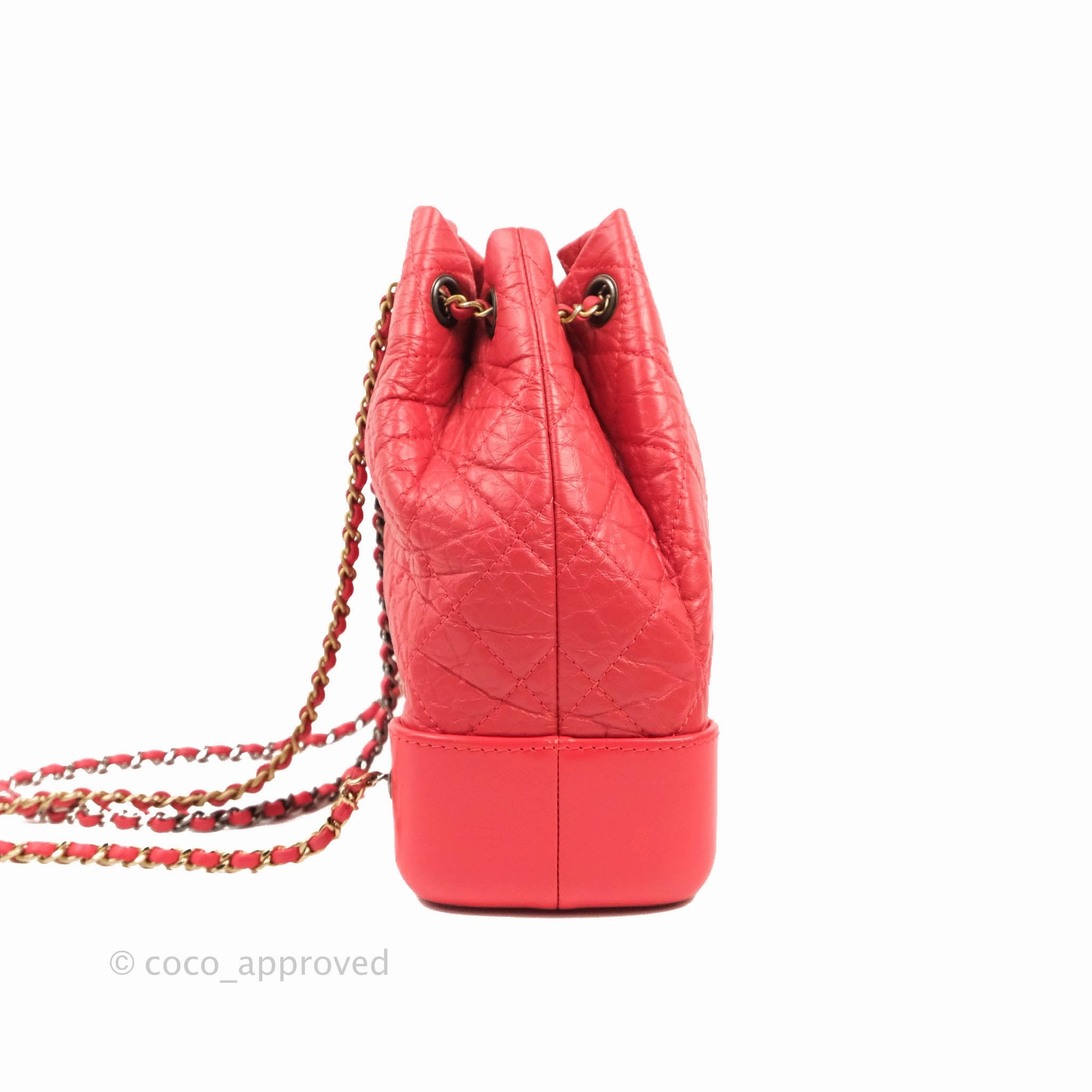 Chanel Small Gabrielle Backpack Dark Pink Aged Calfskin