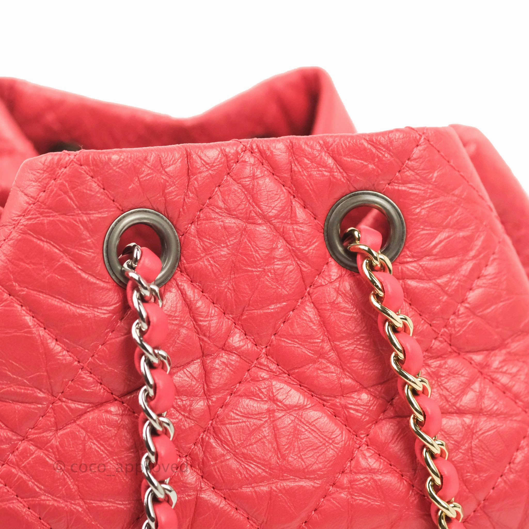 Chanel Small Gabrielle Backpack Dark Pink Aged Calfskin