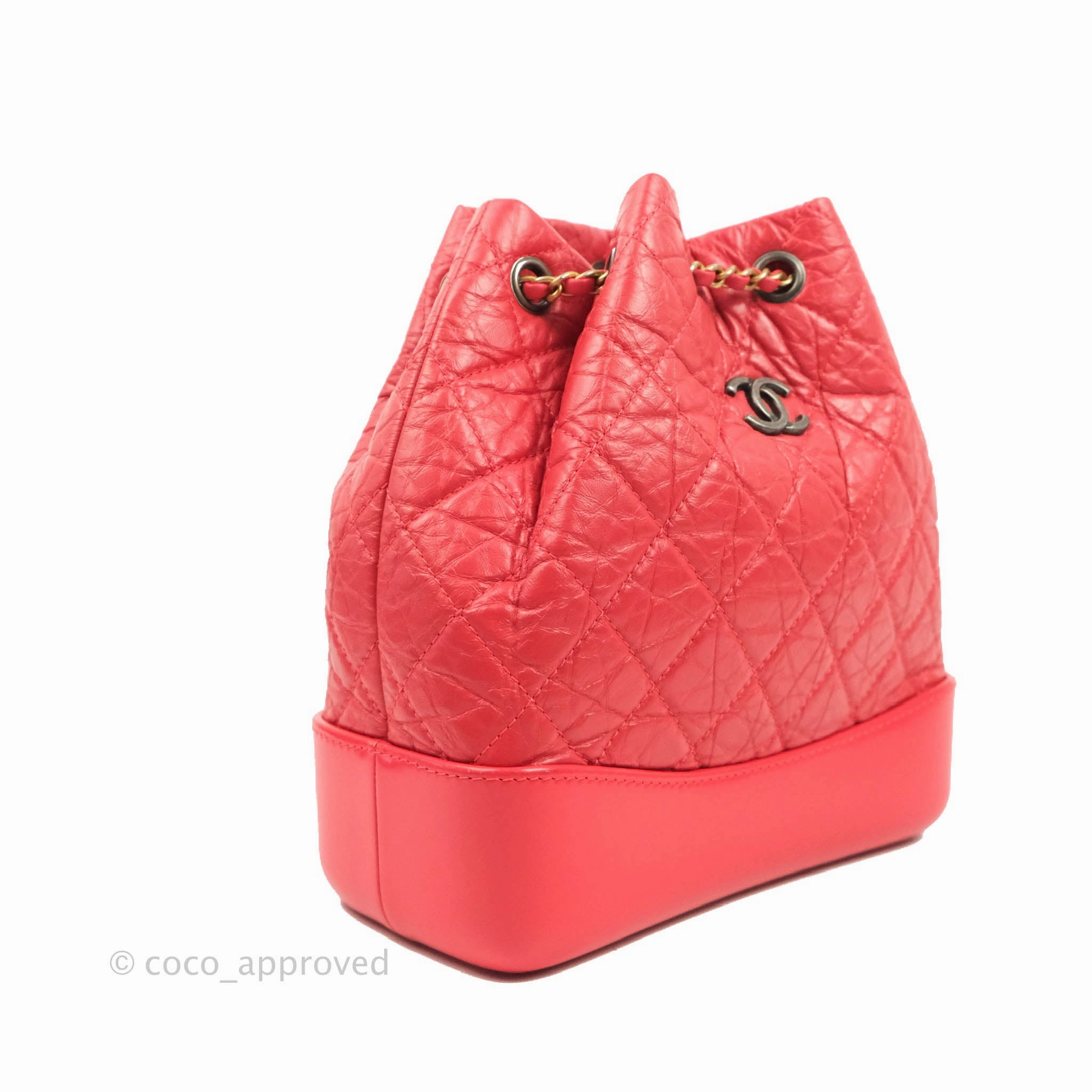 Chanel Small Gabrielle Backpack Dark Pink Aged Calfskin