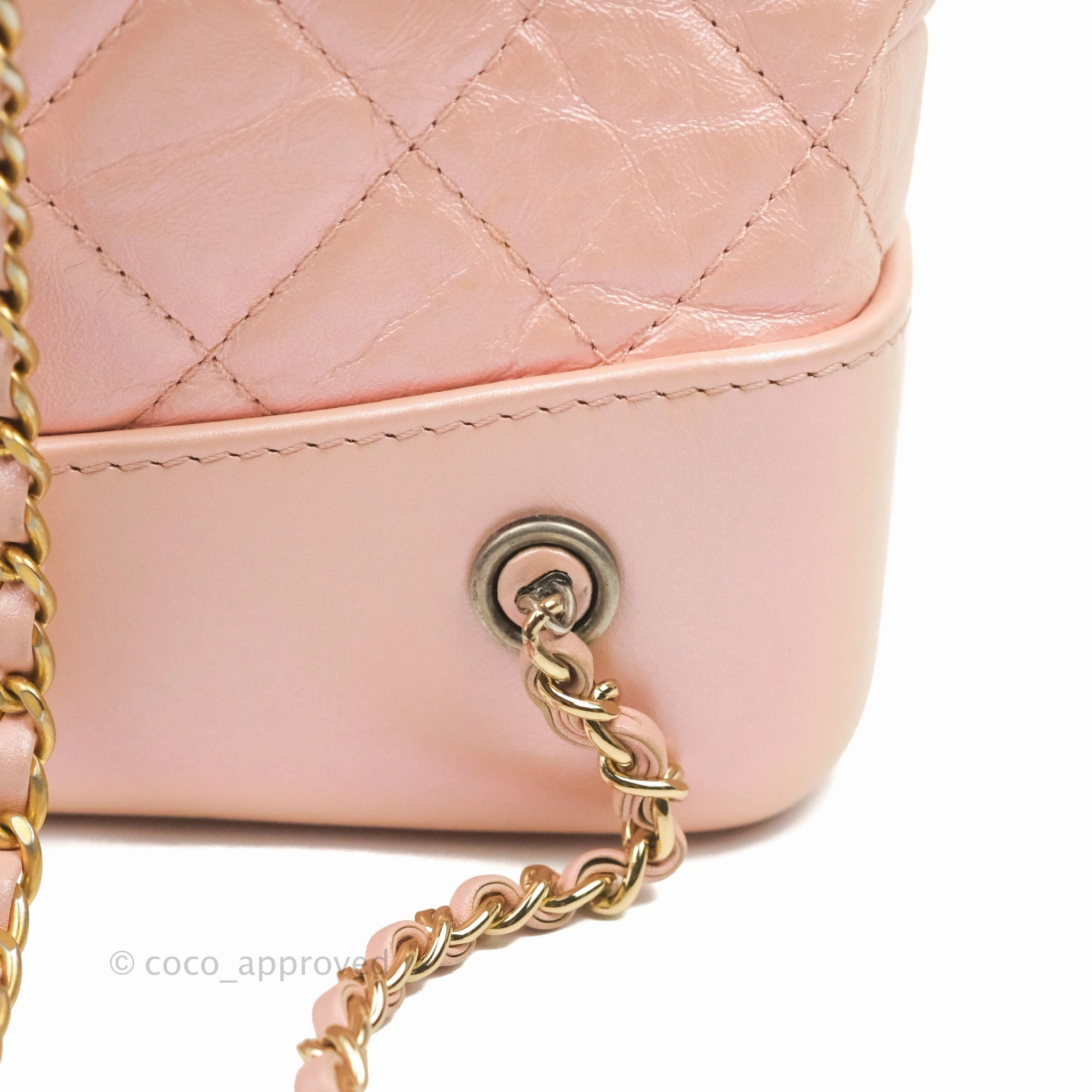 Chanel Small Gabrielle Backpack Iridescent Pink Aged Calfskin