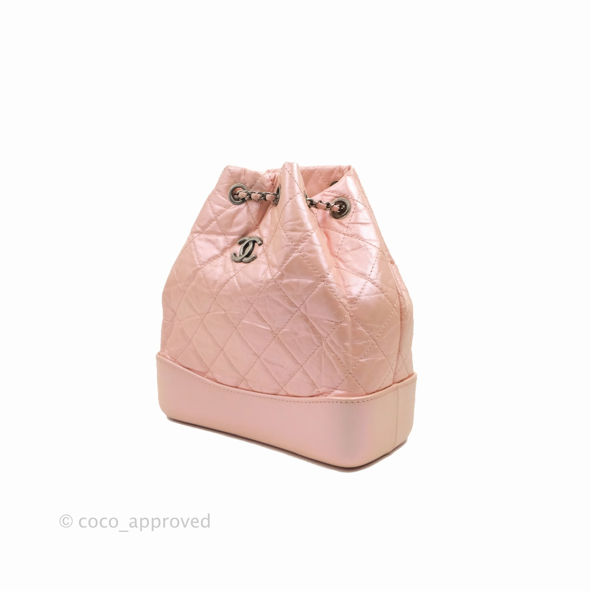 Chanel Small Gabrielle Backpack Iridescent Pink Aged Calfskin