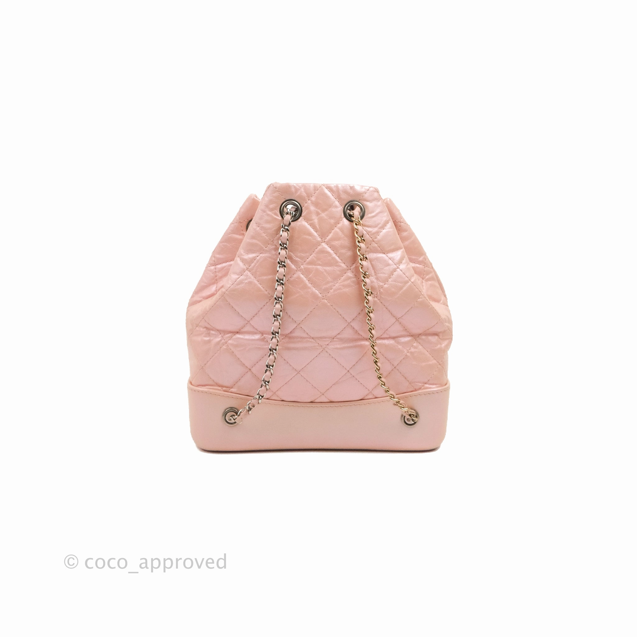 Chanel Small Gabrielle Backpack Iridescent Pink Aged Calfskin
