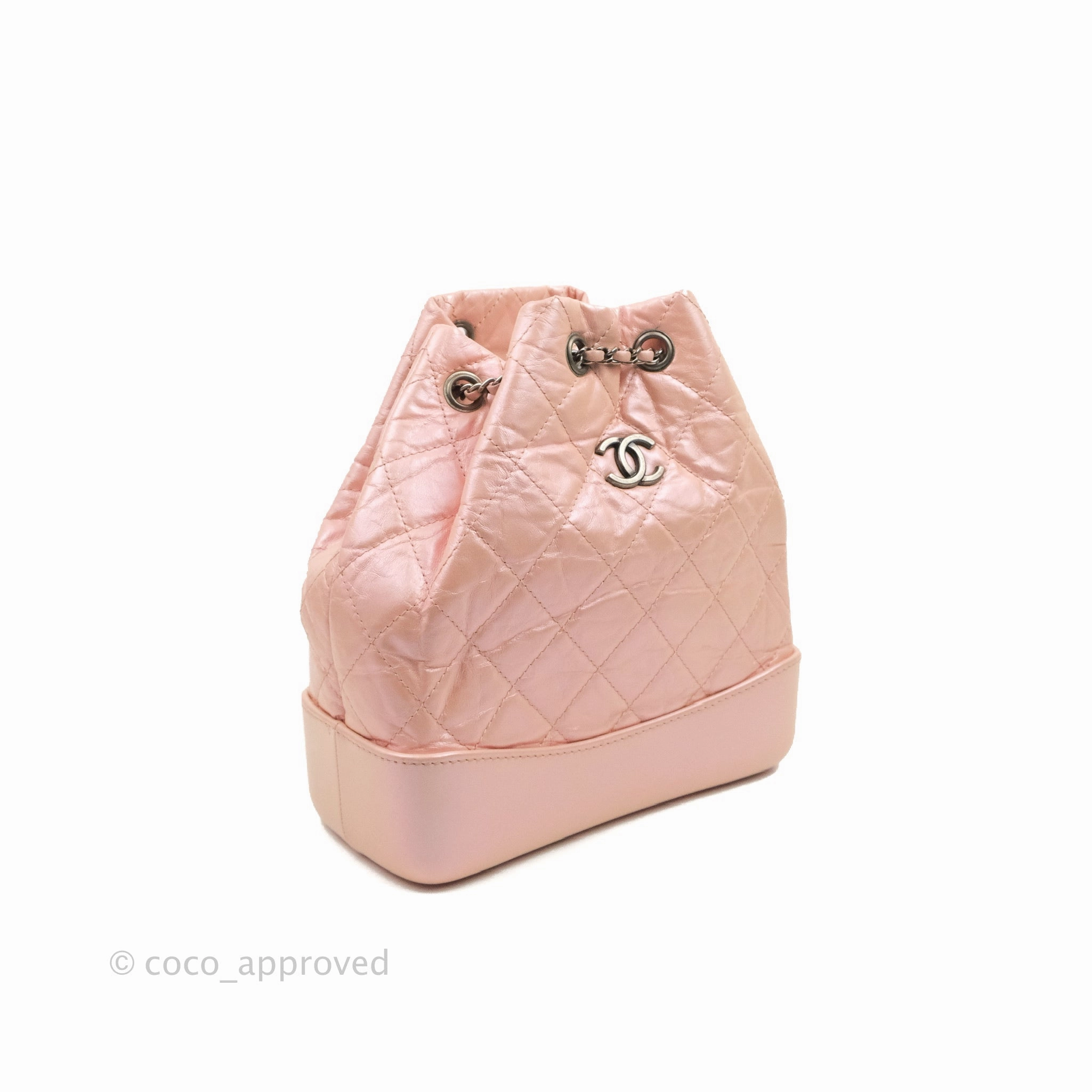 Chanel Small Gabrielle Backpack Iridescent Pink Aged Calfskin