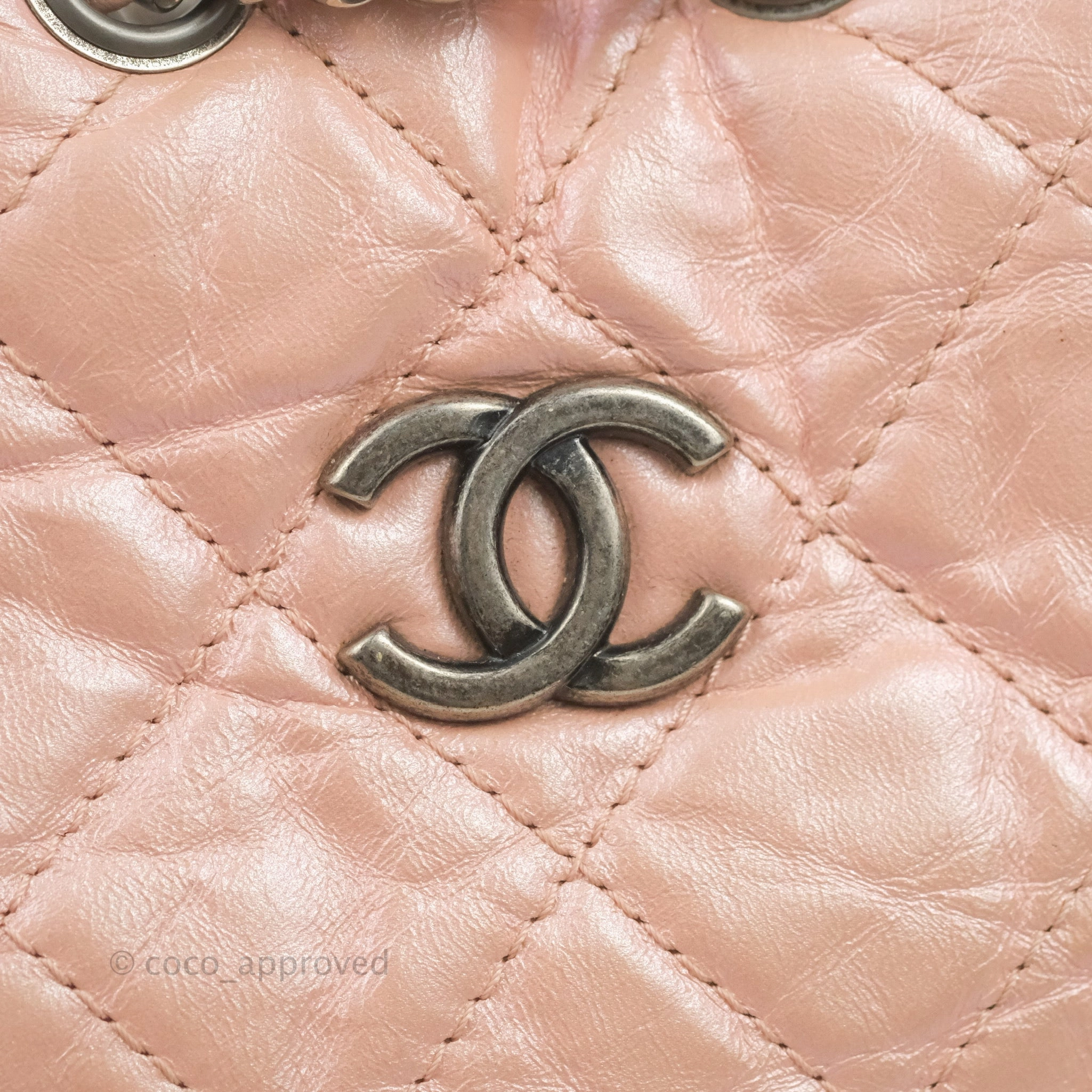 Chanel Small Gabrielle Backpack Iridescent Pink Aged Calfskin