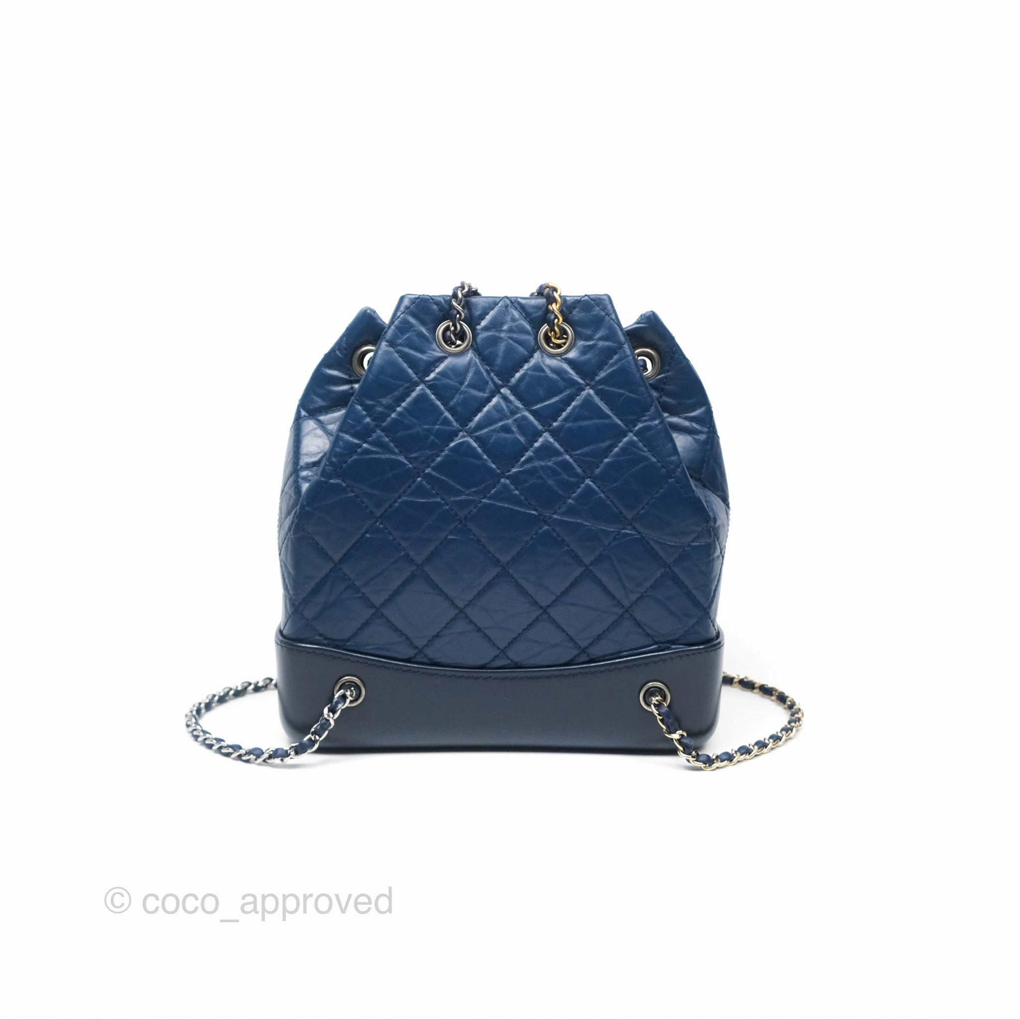 Chanel Small Gabrielle Backpack Navy Aged Calfskin