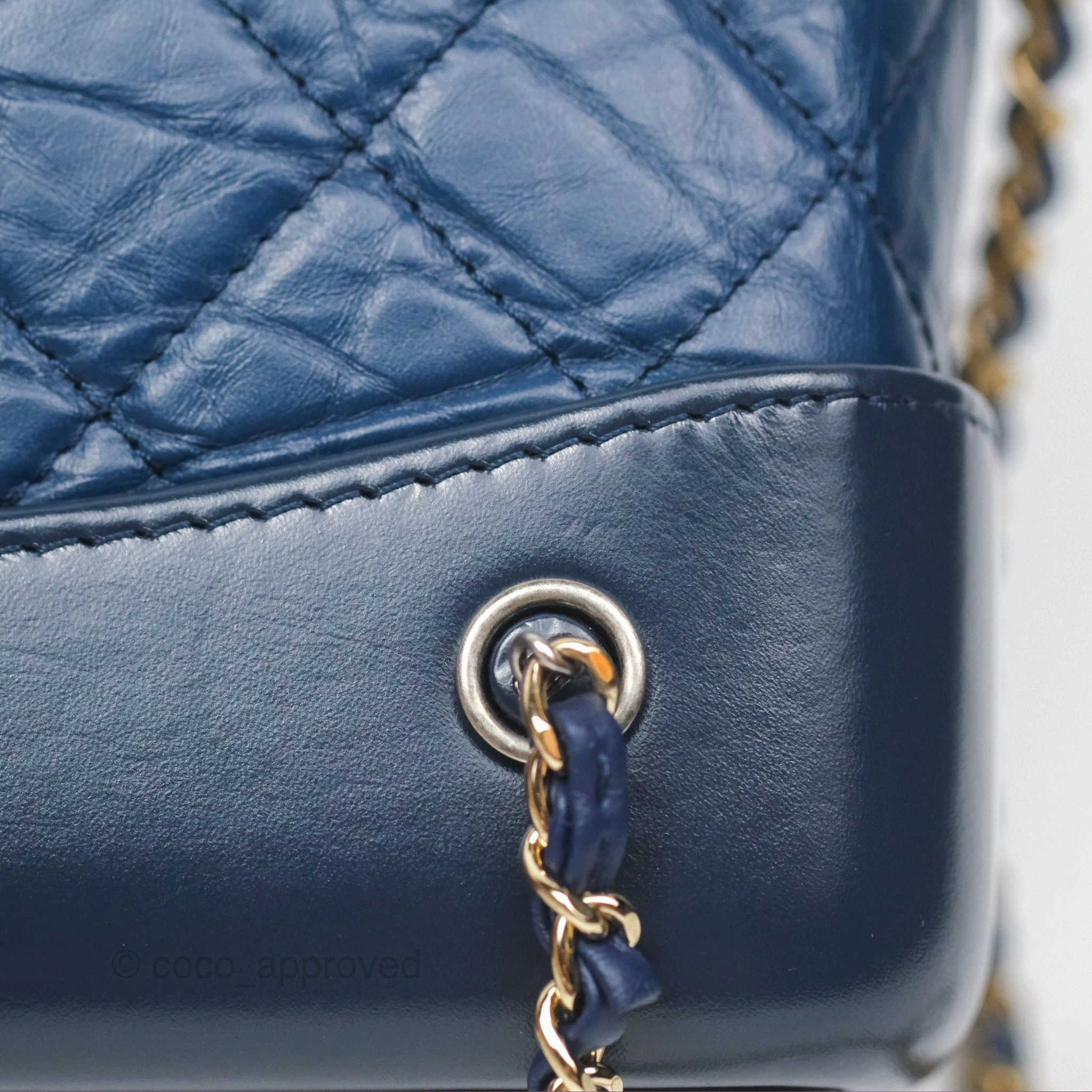 Chanel Small Gabrielle Backpack Navy Aged Calfskin