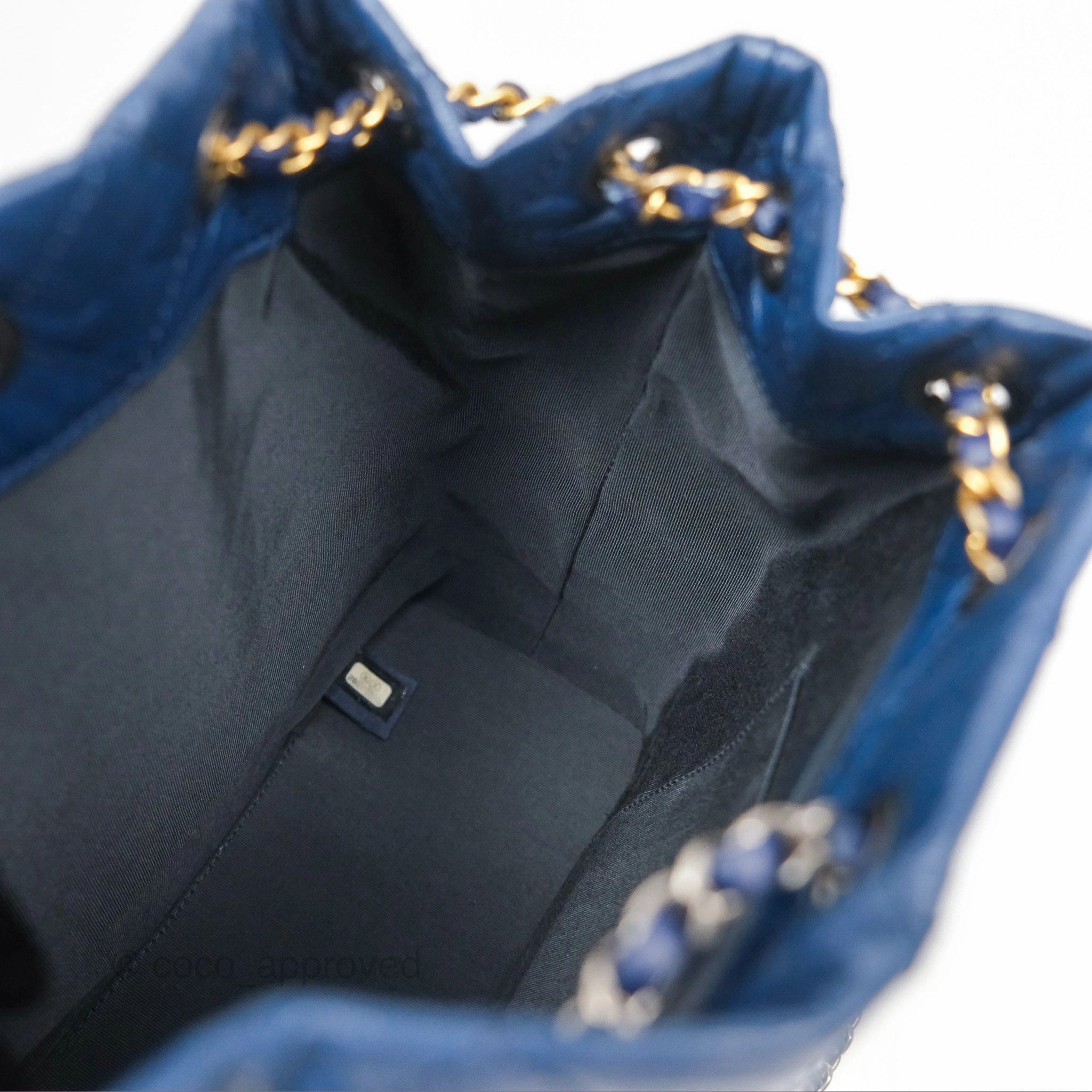 Chanel Small Gabrielle Backpack Navy Aged Calfskin