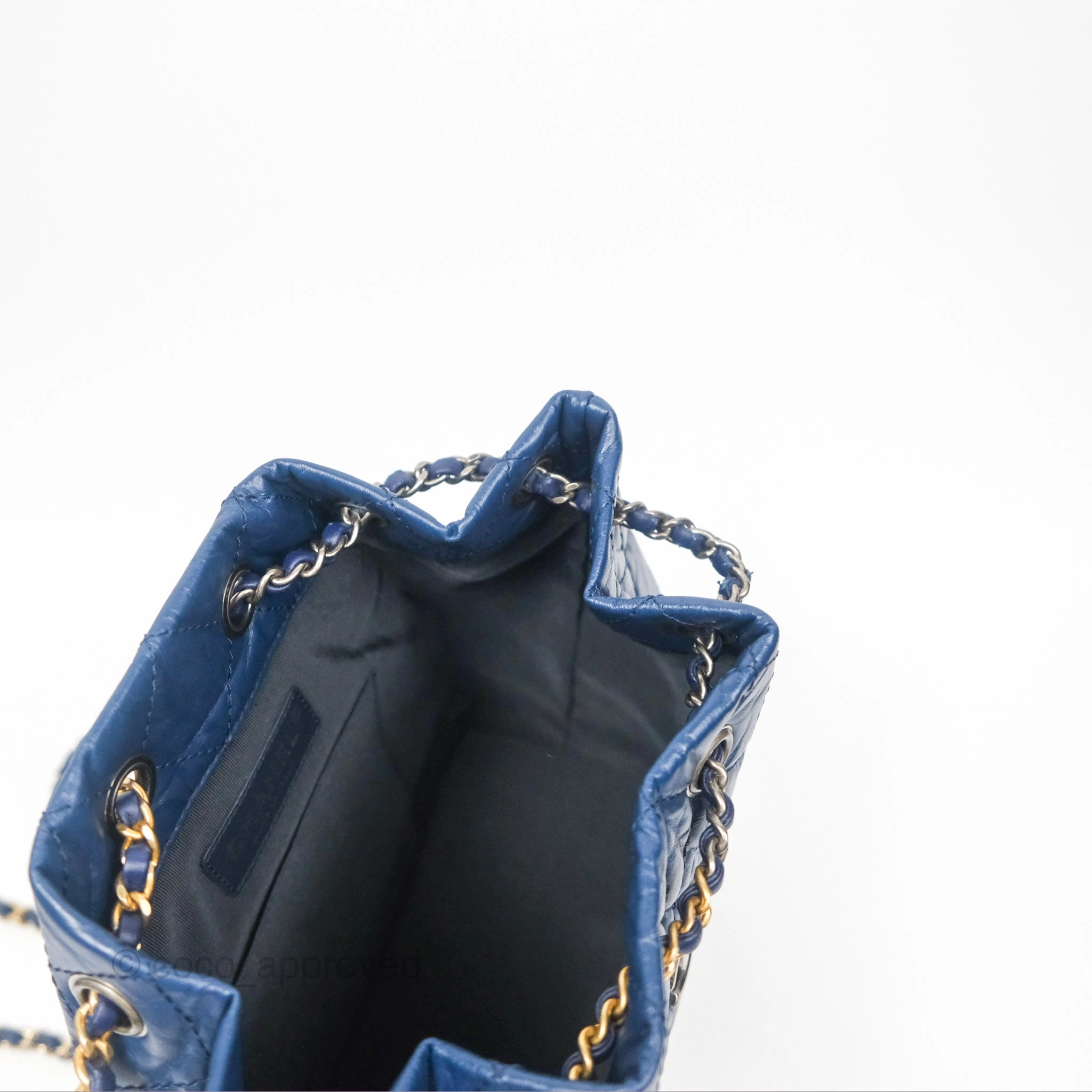 Chanel Small Gabrielle Backpack Navy Aged Calfskin