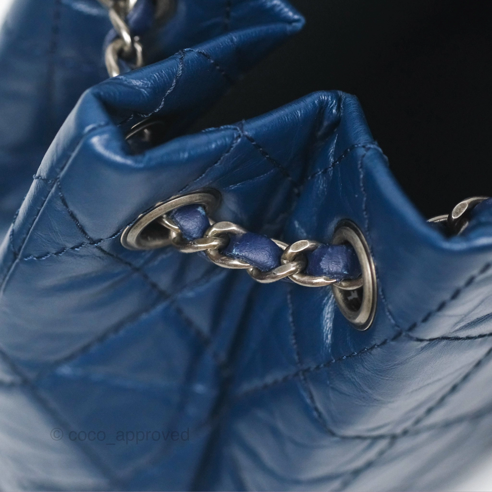 Chanel Small Gabrielle Backpack Navy Aged Calfskin