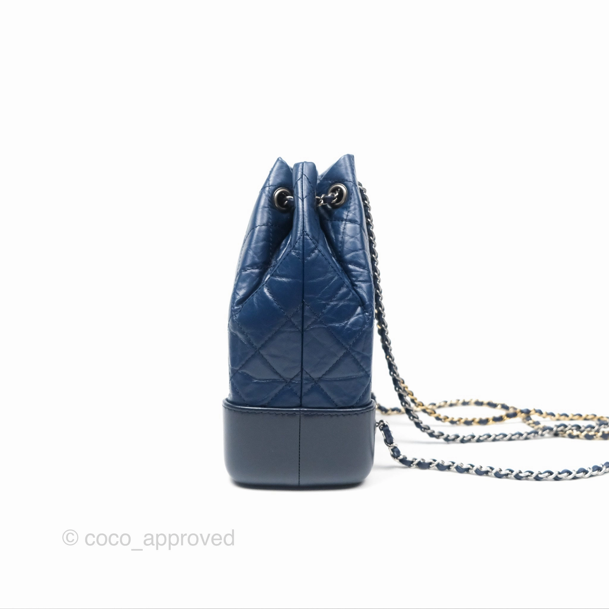 Chanel Small Gabrielle Backpack Navy Aged Calfskin