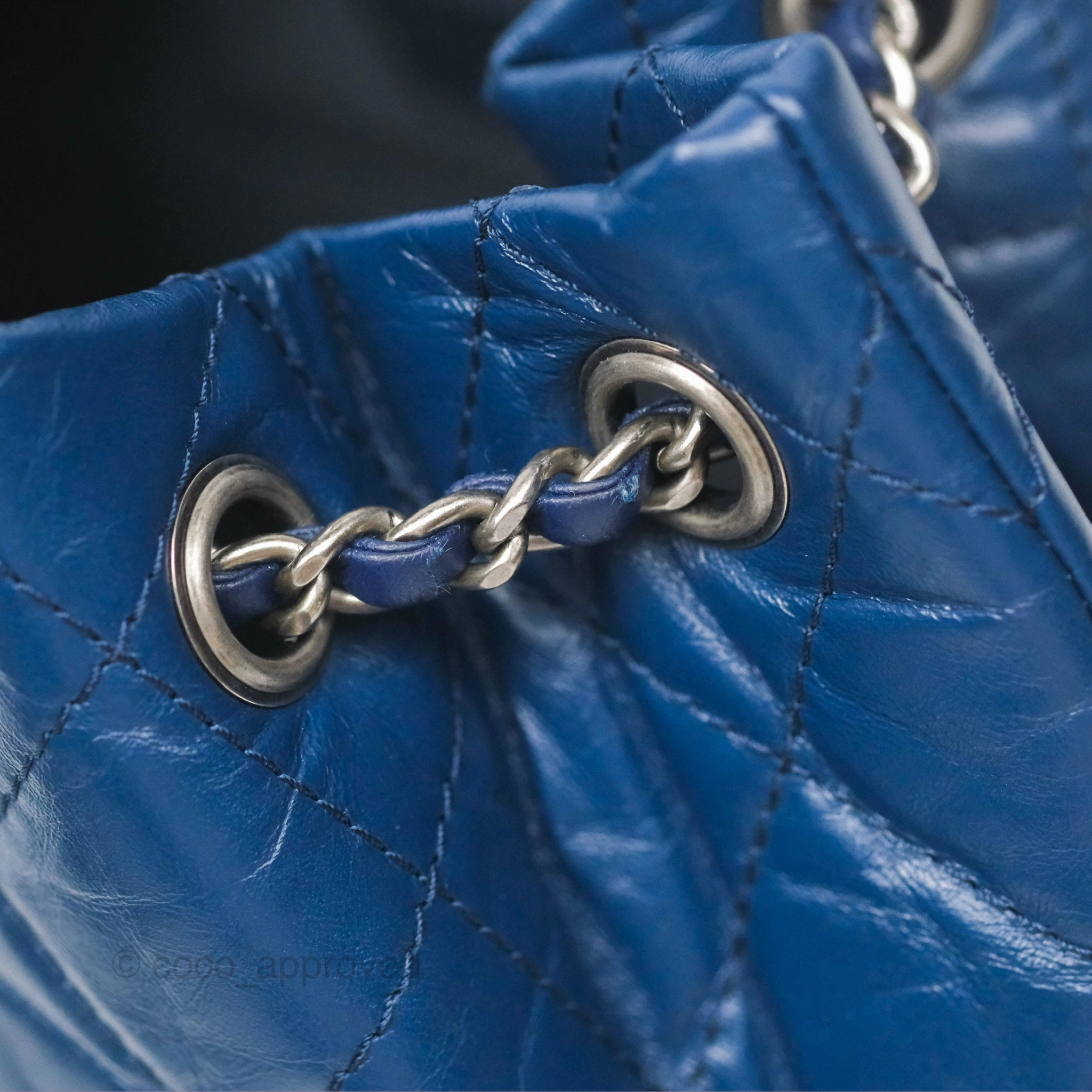 Chanel Small Gabrielle Backpack Navy Aged Calfskin