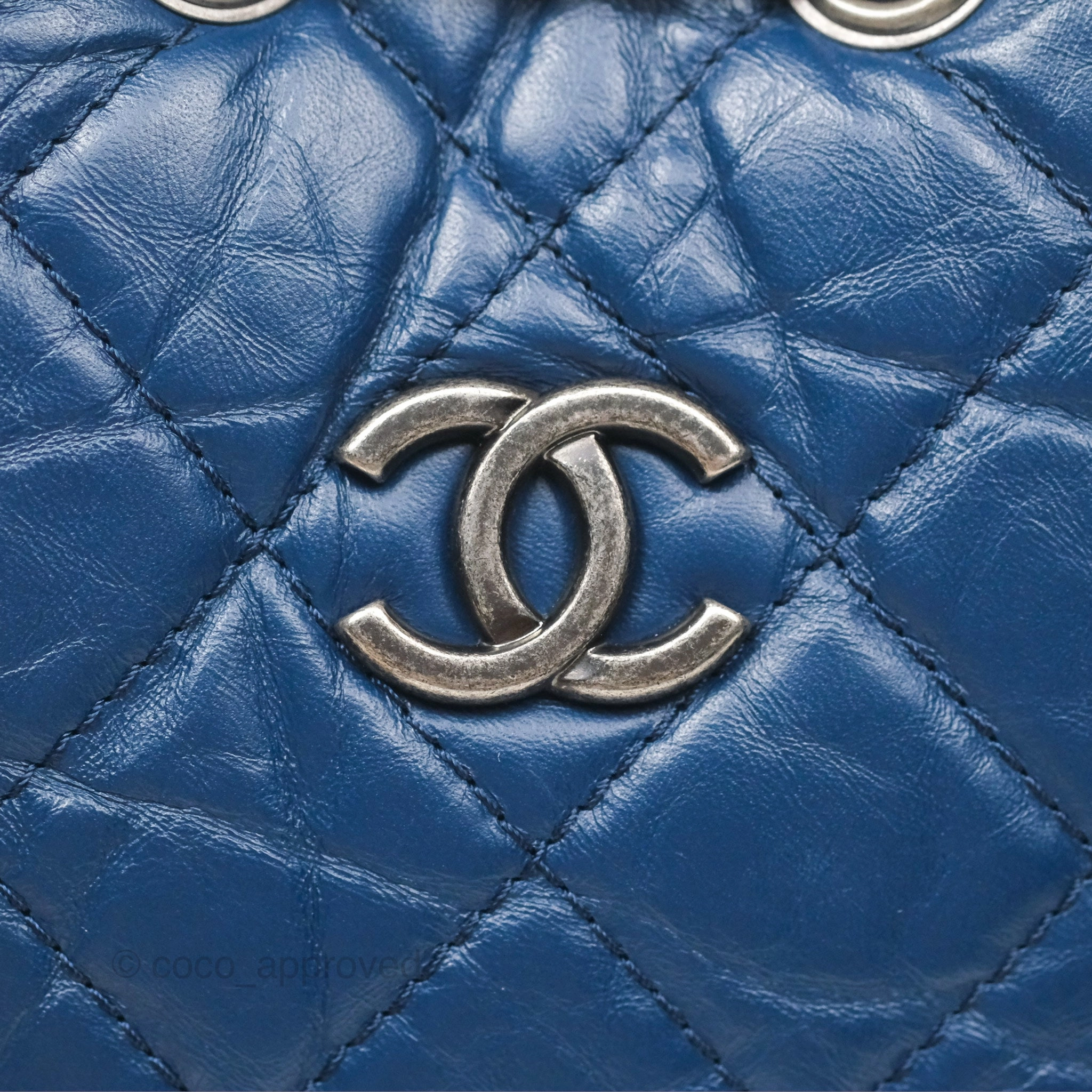 Chanel Small Gabrielle Backpack Navy Aged Calfskin