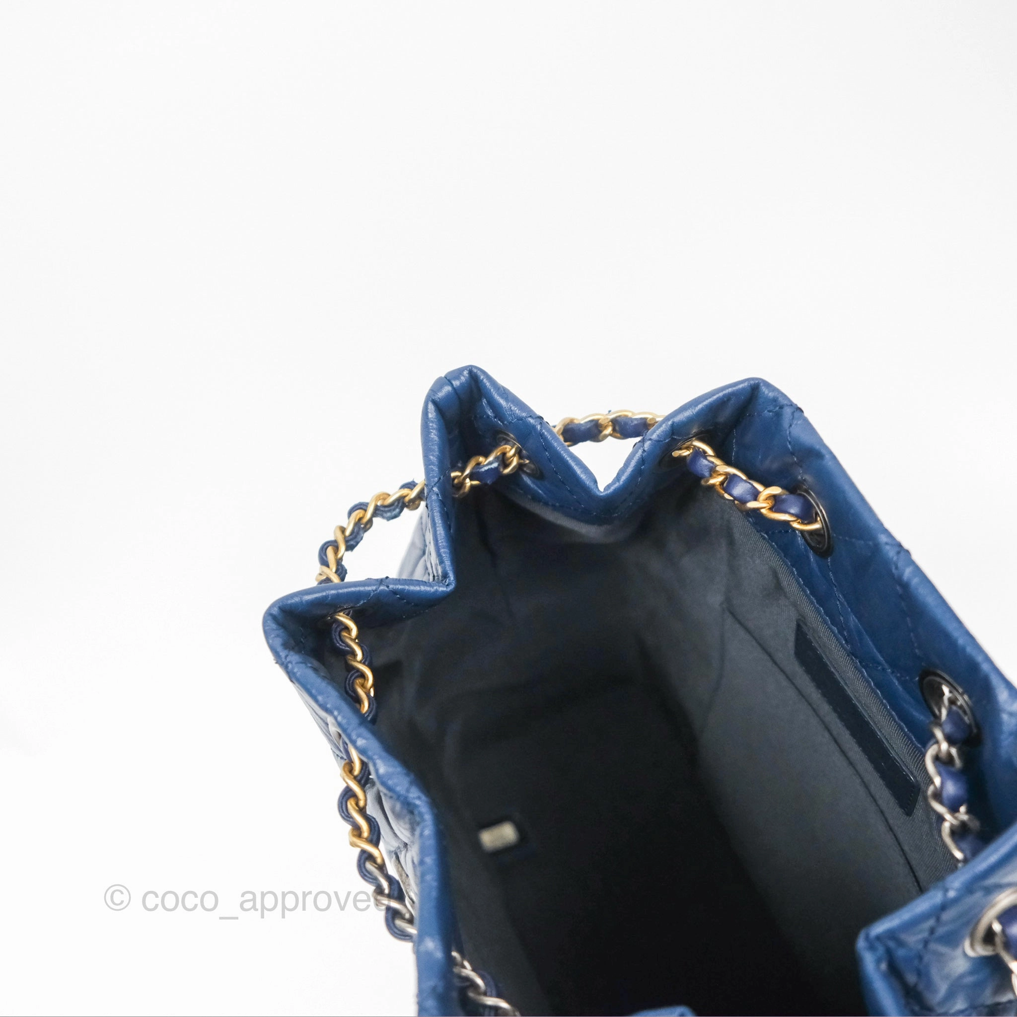 Chanel Small Gabrielle Backpack Navy Aged Calfskin