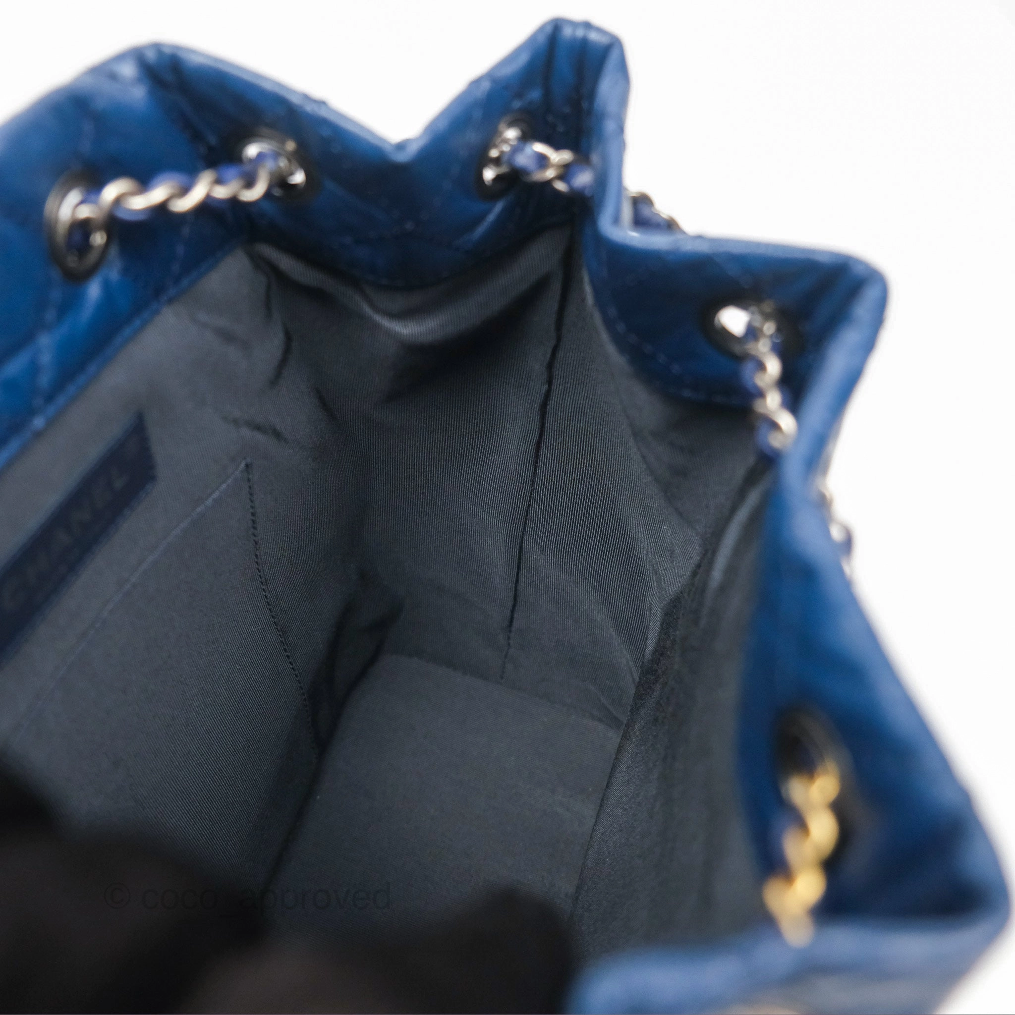 Chanel Small Gabrielle Backpack Navy Aged Calfskin
