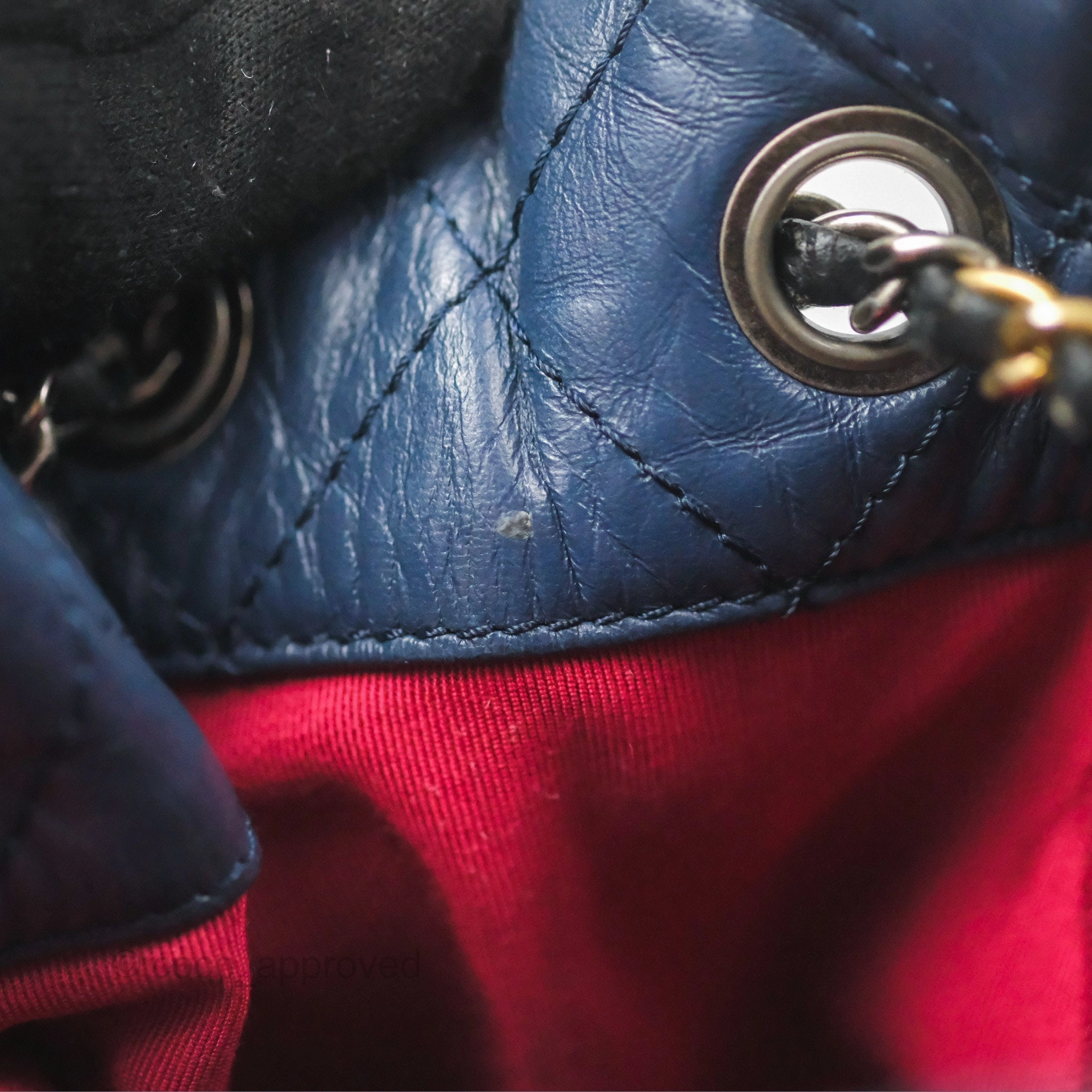 Chanel Small Gabrielle Backpack Navy Black Aged Calfskin