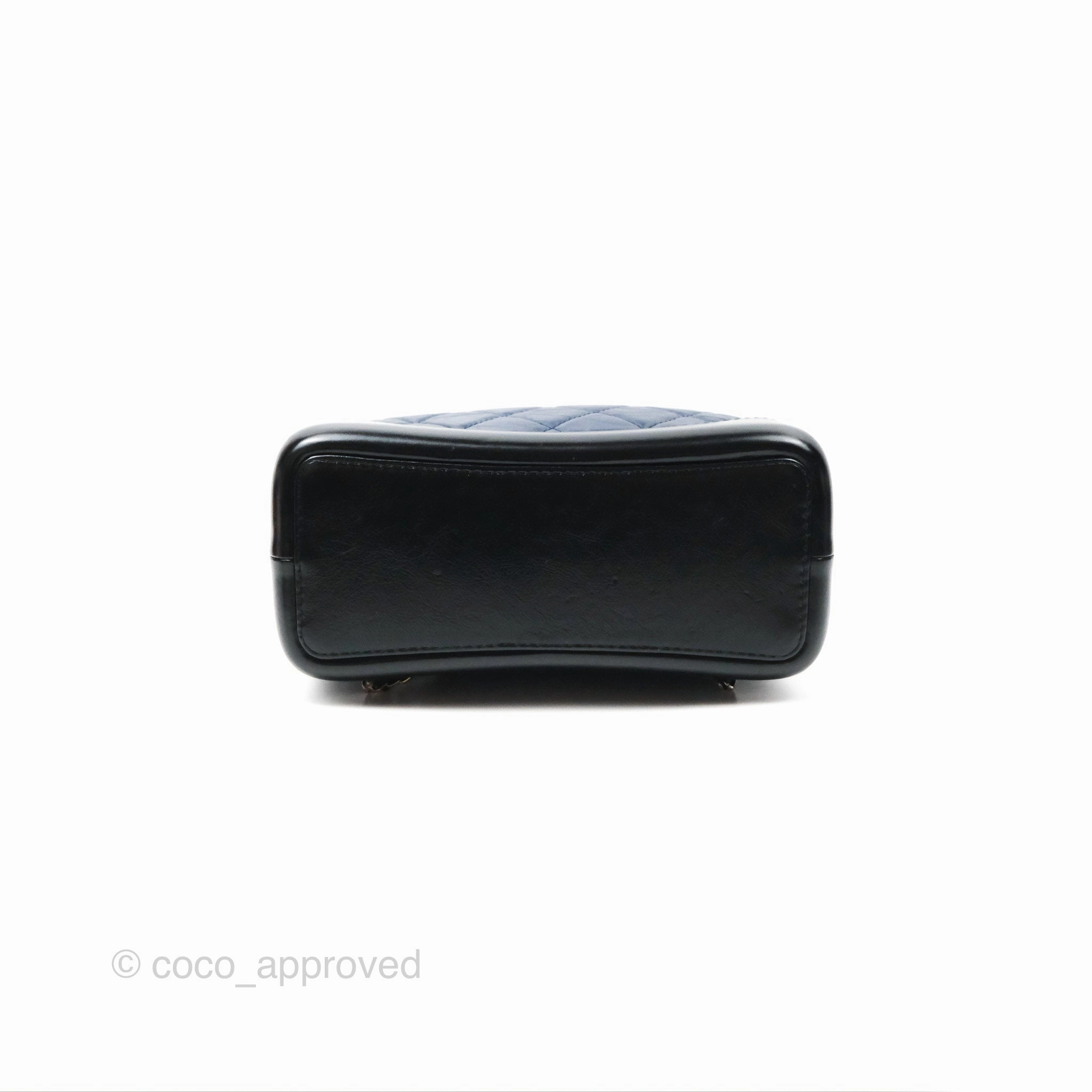 Chanel Small Gabrielle Backpack Navy Black Aged Calfskin