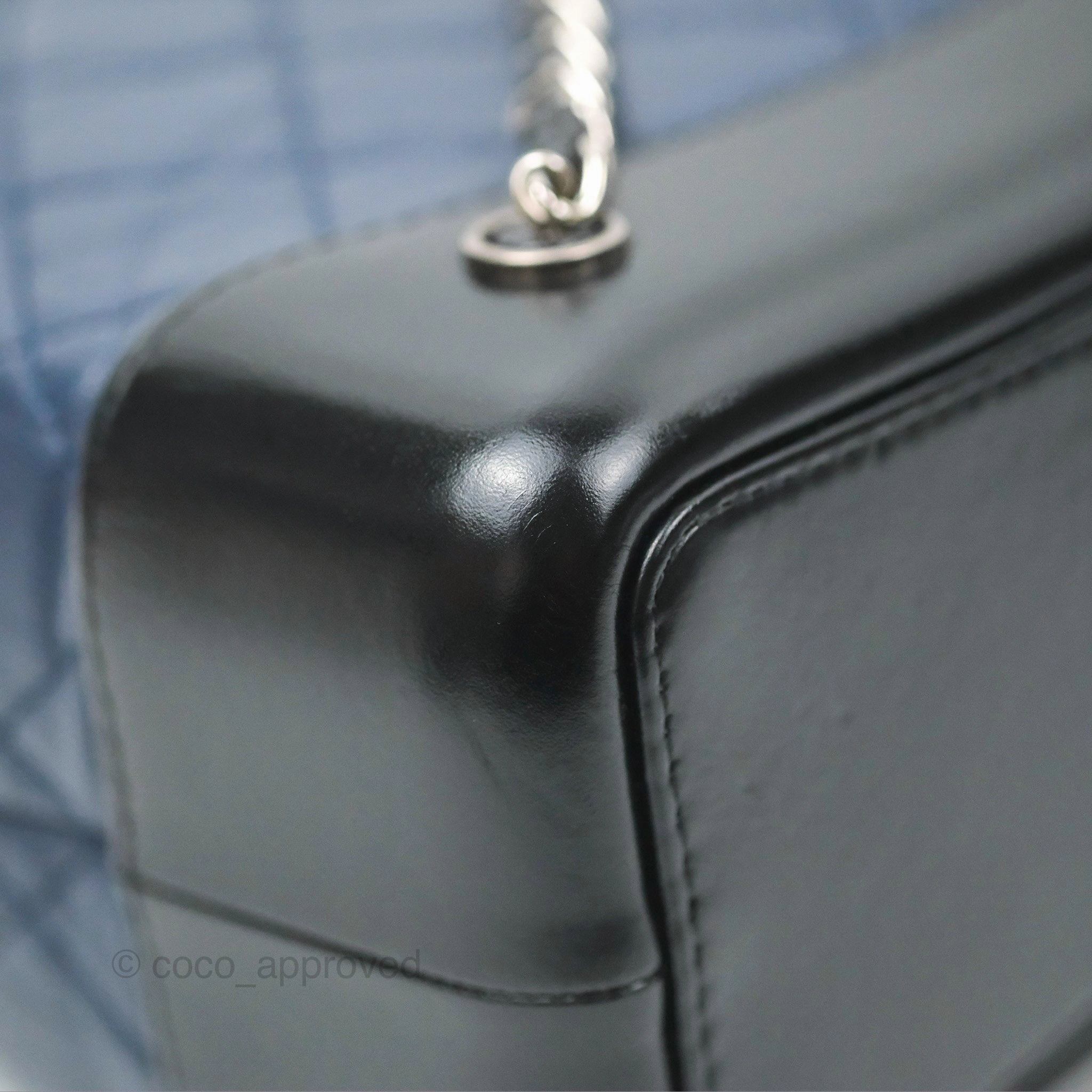 Chanel Small Gabrielle Backpack Navy Black Aged Calfskin
