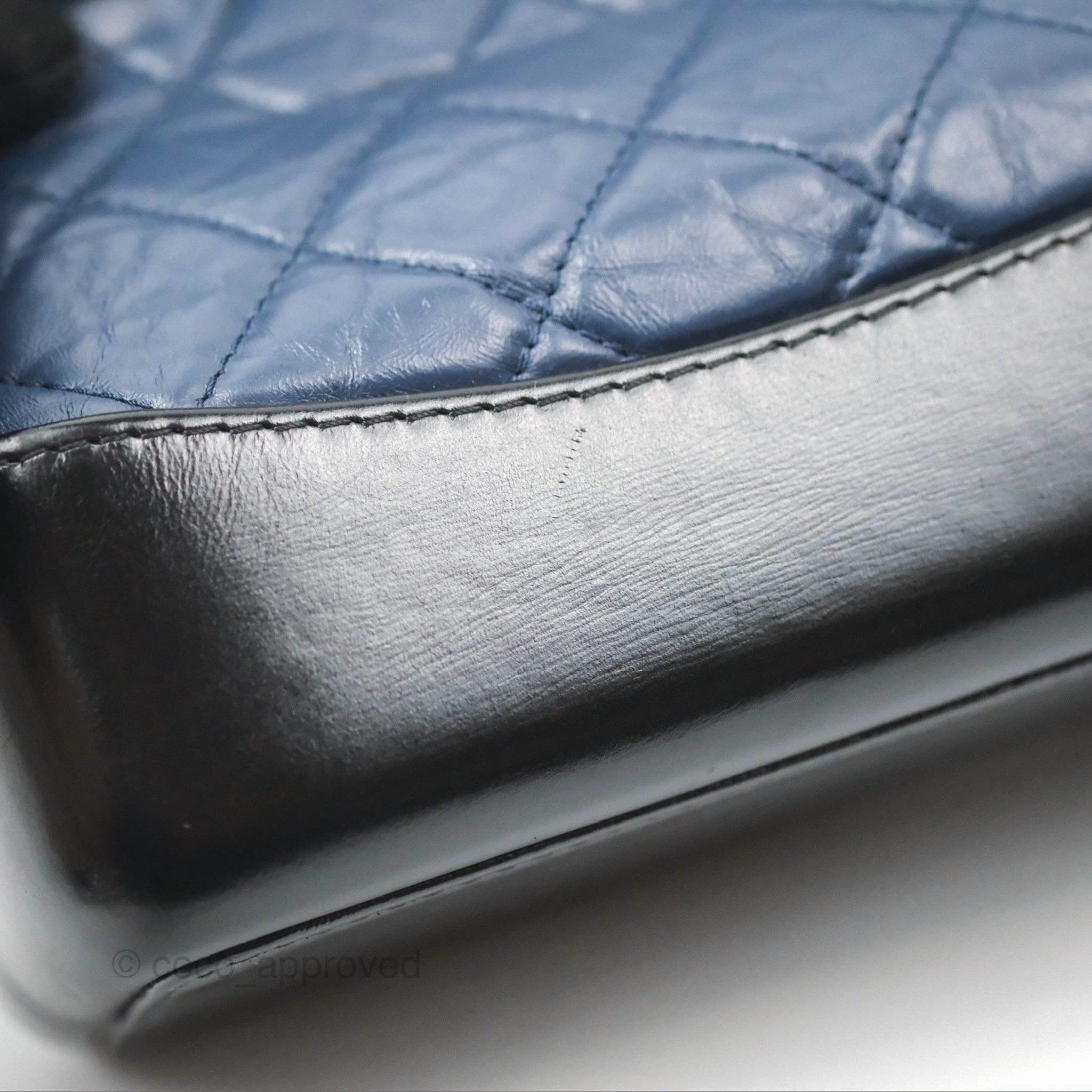Chanel Small Gabrielle Backpack Navy Black Aged Calfskin