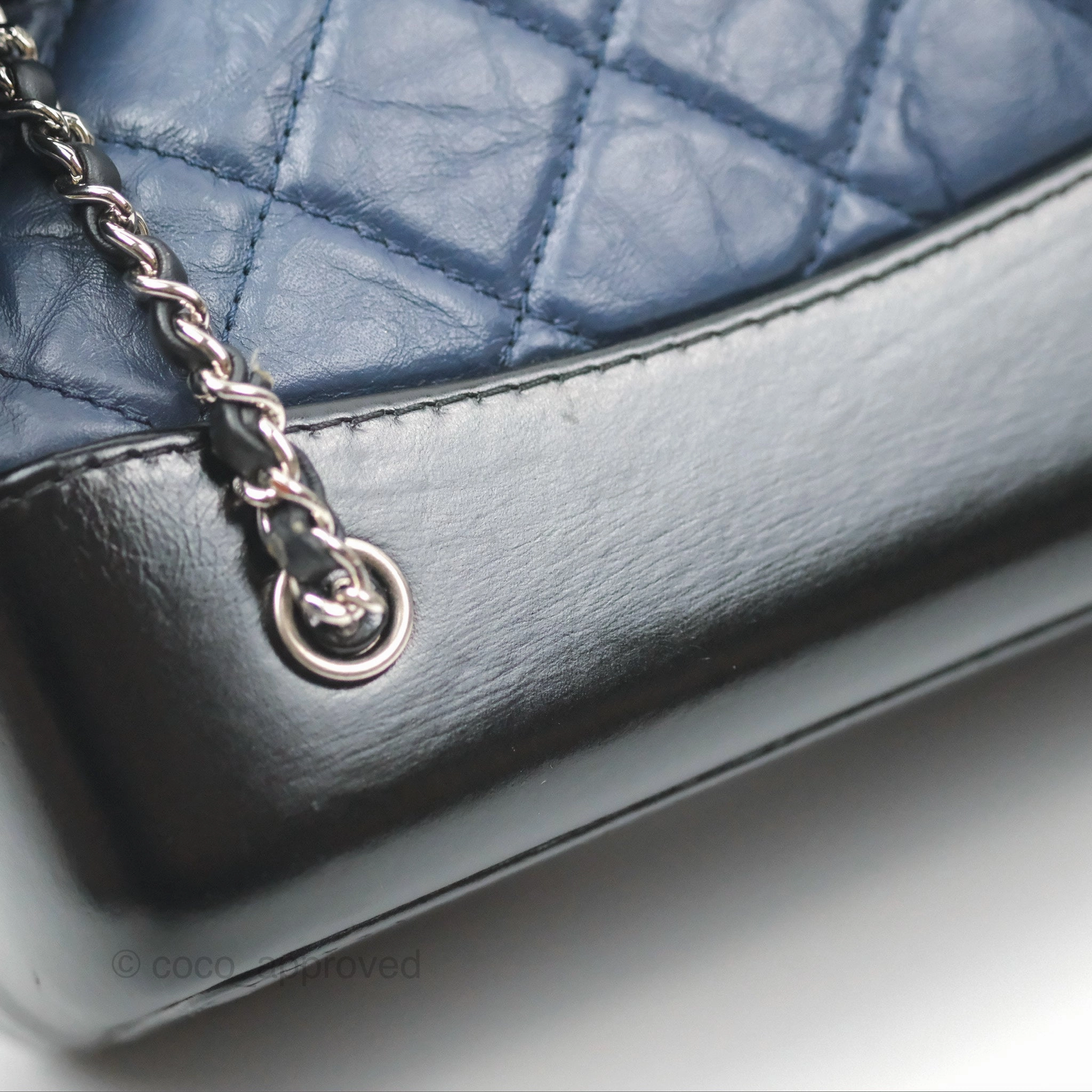 Chanel Small Gabrielle Backpack Navy Black Aged Calfskin