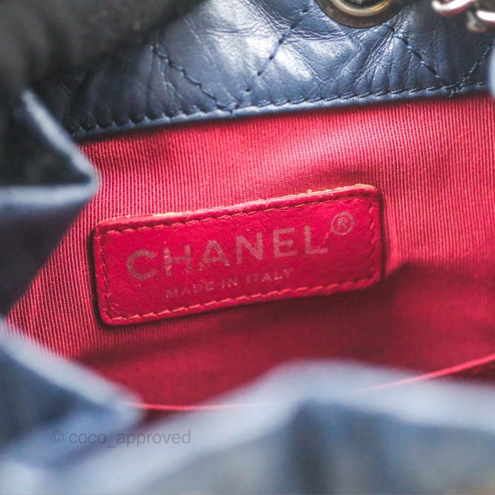 Chanel Small Gabrielle Backpack Navy Black Aged Calfskin
