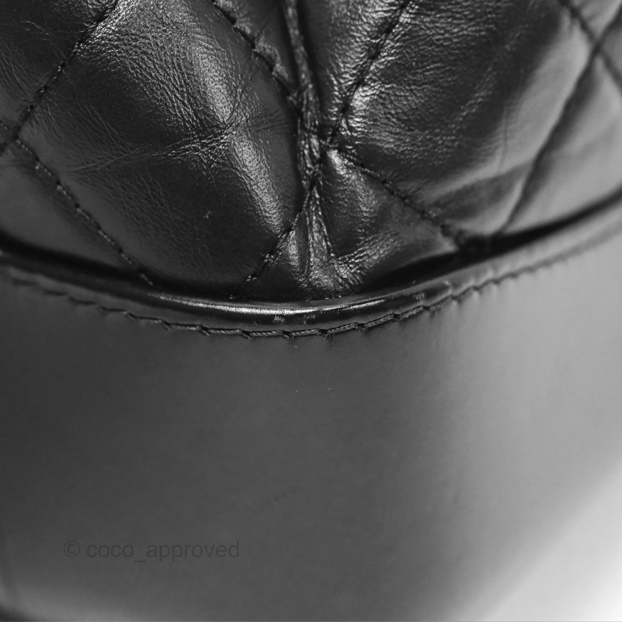 Chanel Small Gabrielle Backpack Quilted Black Aged Calfskin