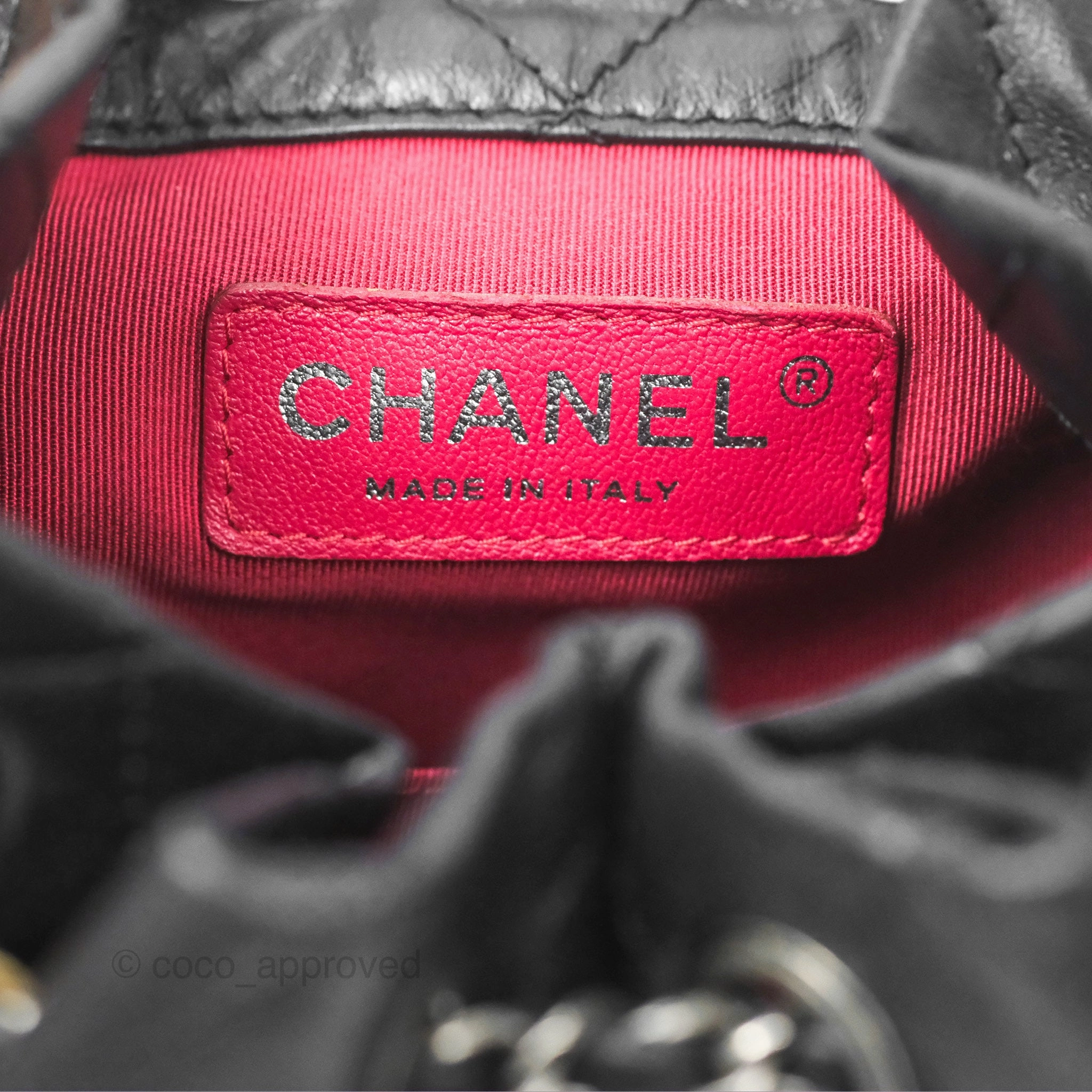 Chanel Small Gabrielle Backpack Quilted Black Aged Calfskin