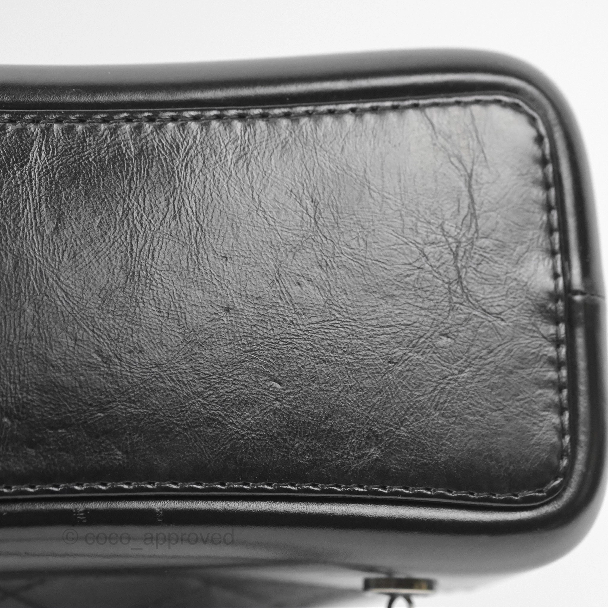 Chanel Small Gabrielle Backpack Quilted Black Aged Calfskin