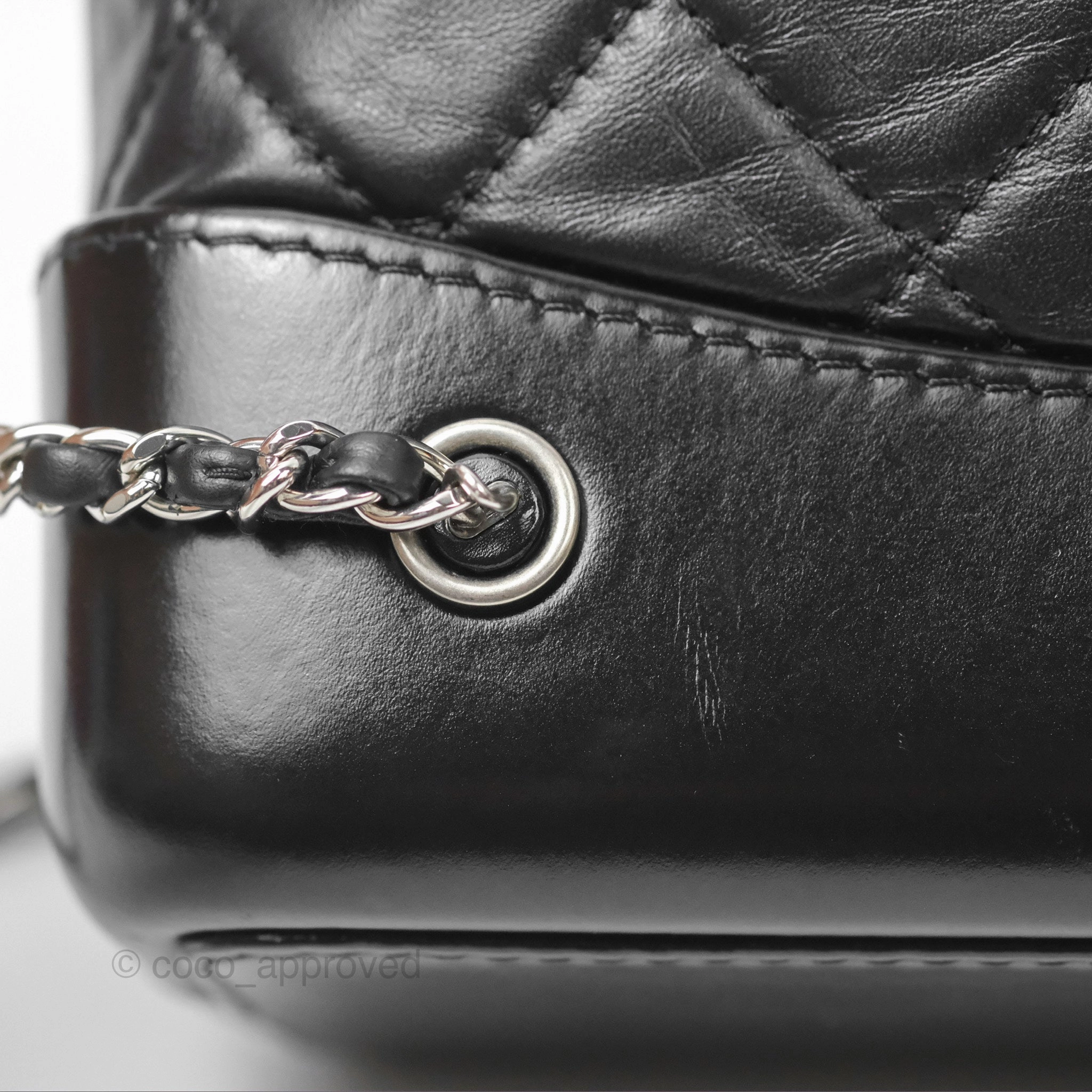 Chanel Small Gabrielle Backpack Quilted Black Aged Calfskin