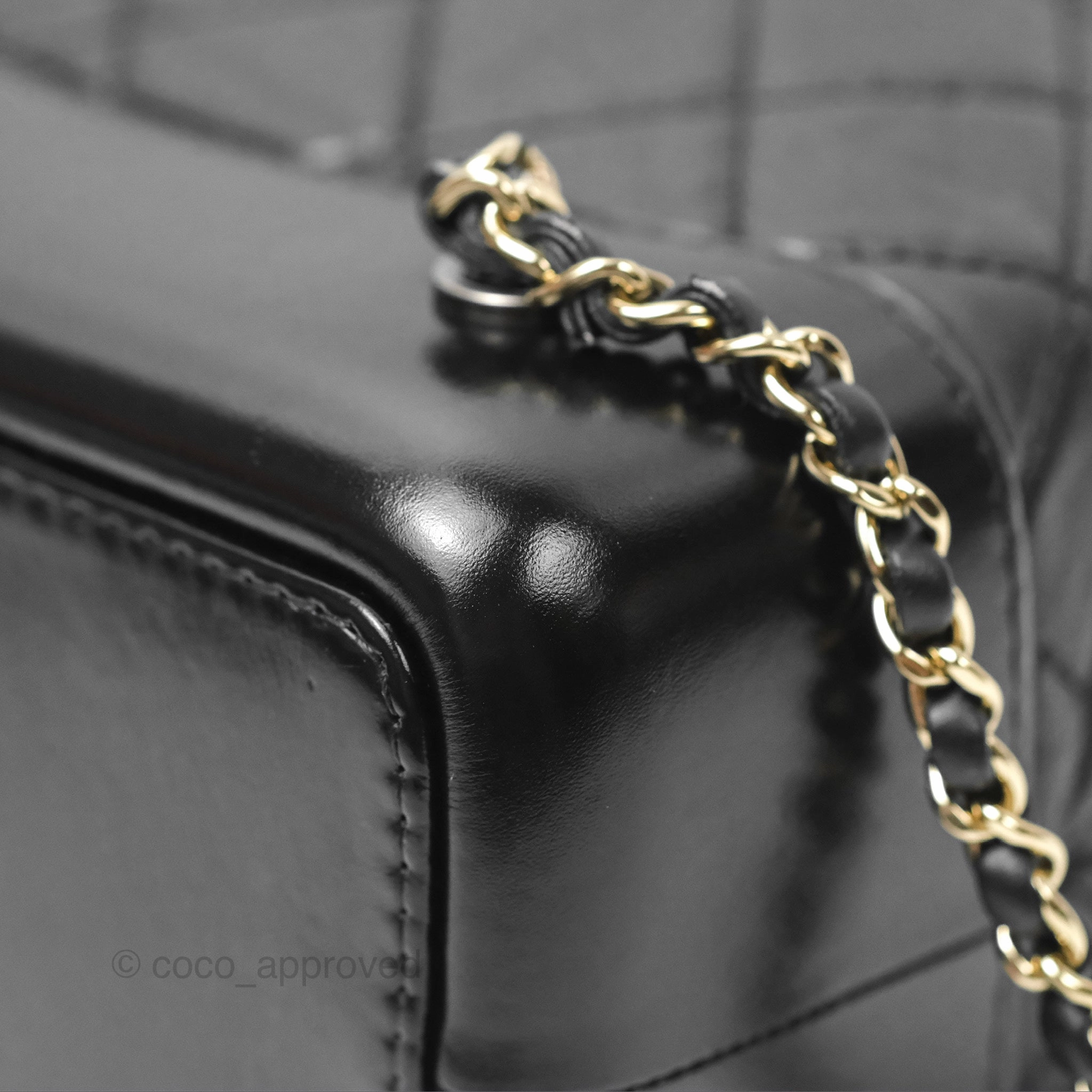 Chanel Small Gabrielle Backpack Quilted Black Aged Calfskin