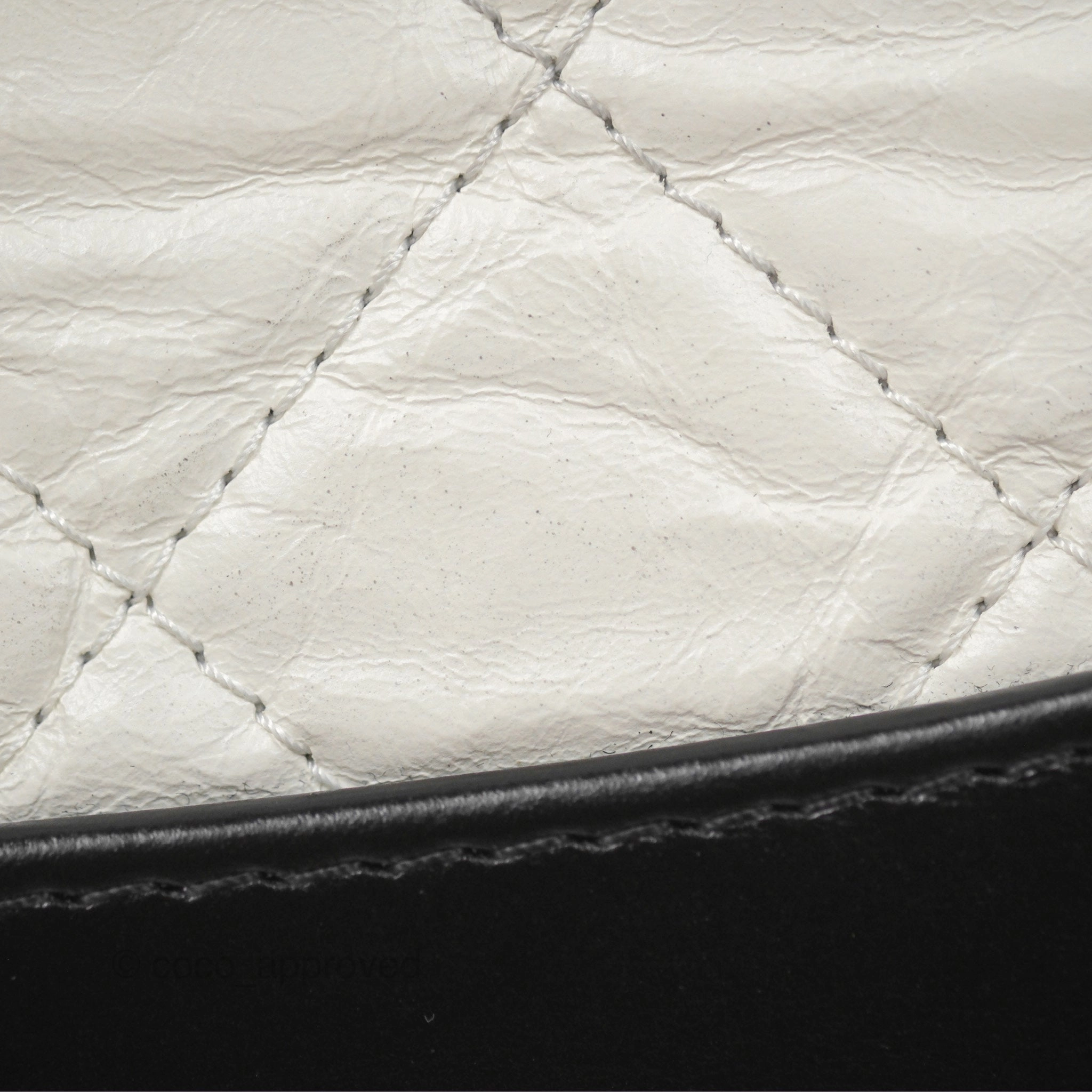 Chanel Small Gabrielle Backpack White Black Aged Calfskin