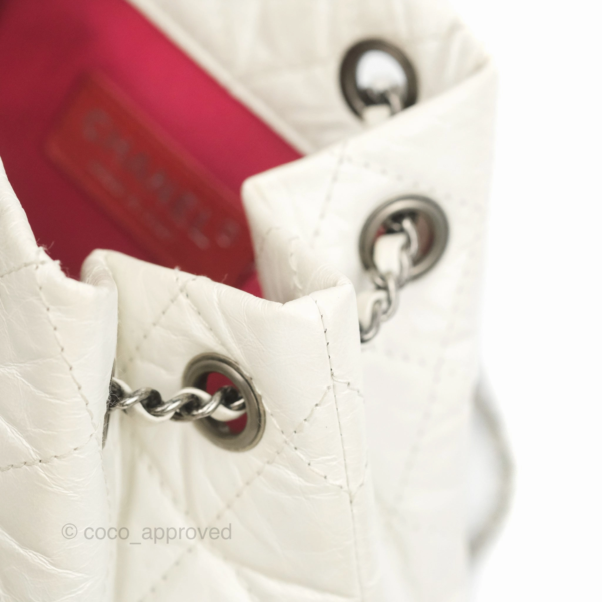 Chanel Small Gabrielle Backpack White Black Aged Calfskin