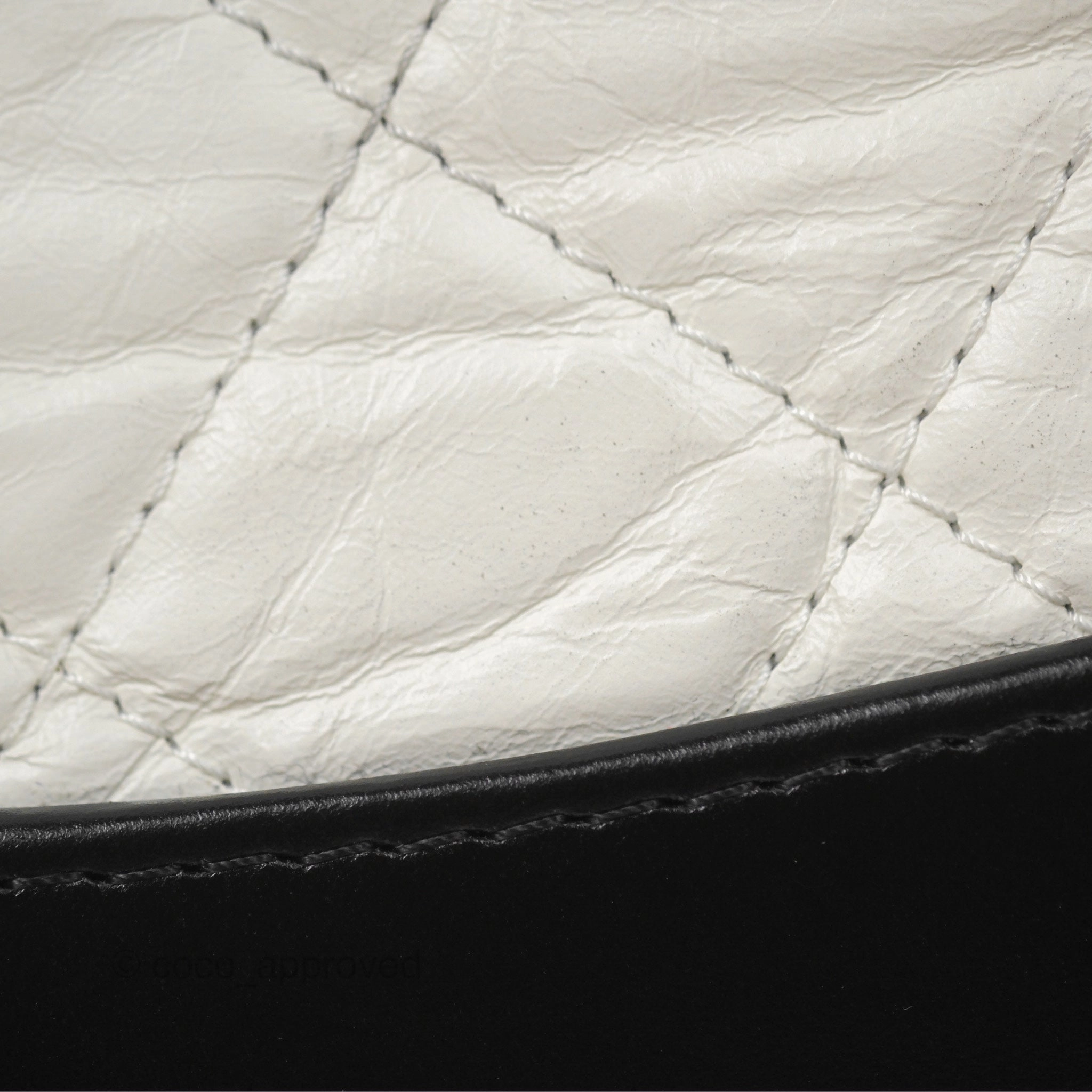Chanel Small Gabrielle Backpack White Black Aged Calfskin