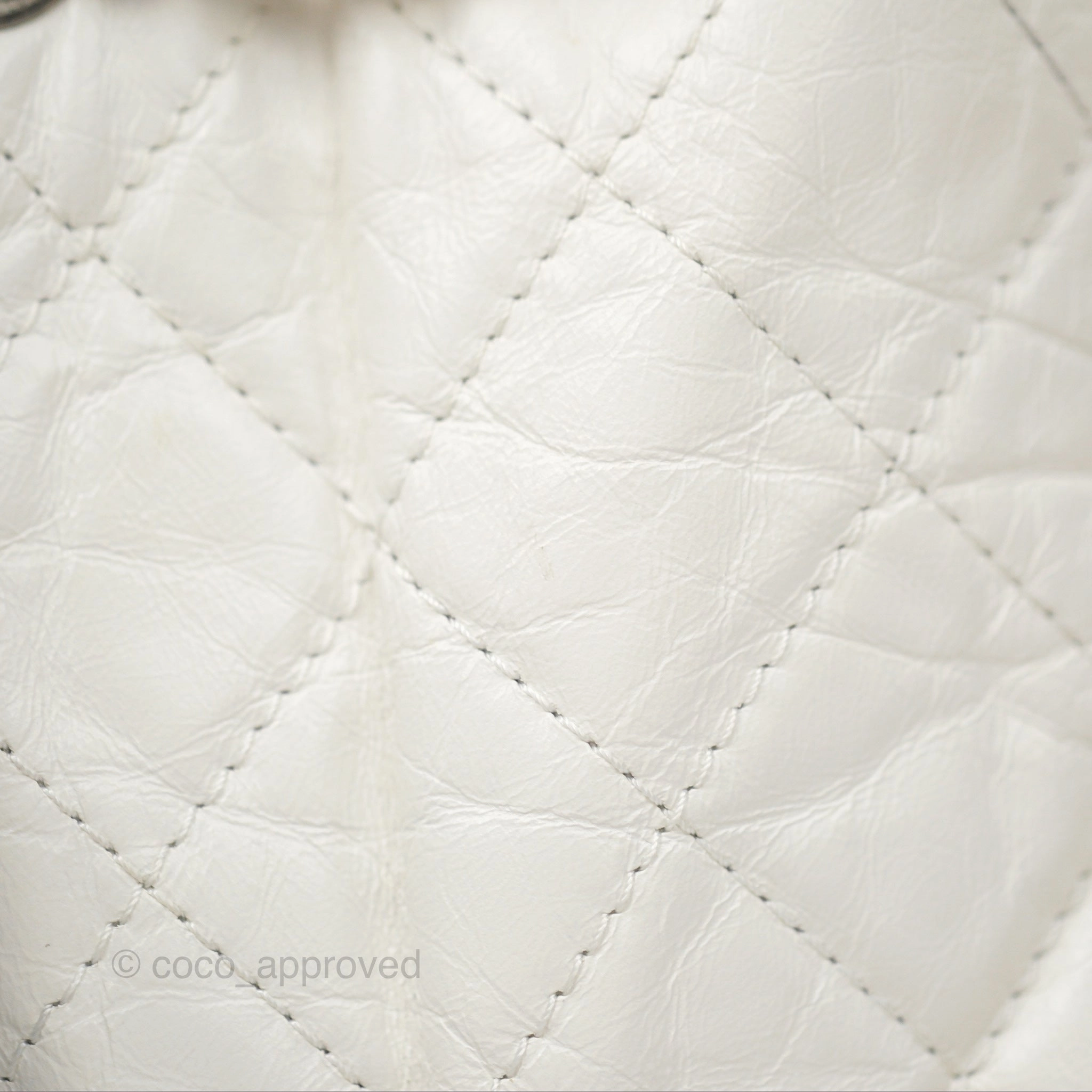 Chanel Small Gabrielle Backpack White Black Aged Calfskin