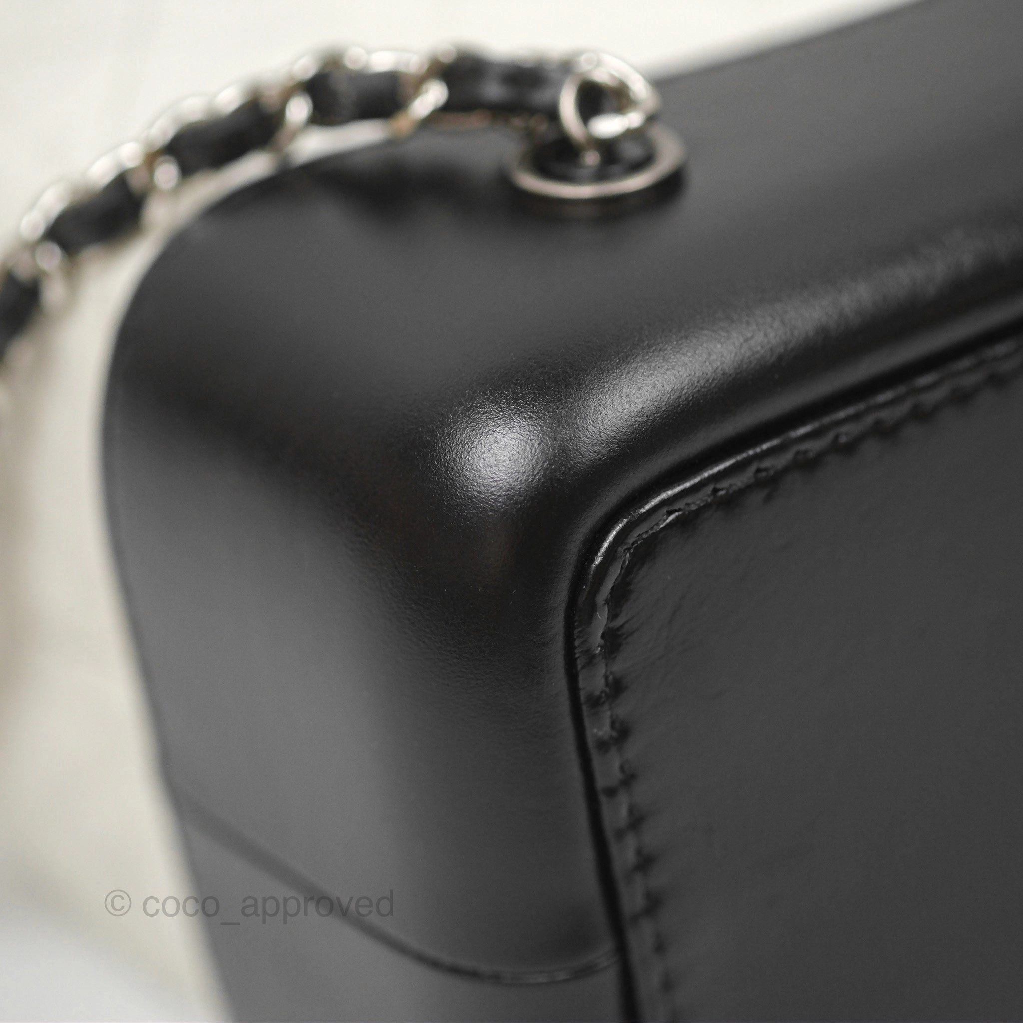 Chanel Small Gabrielle Backpack White Black Aged Calfskin