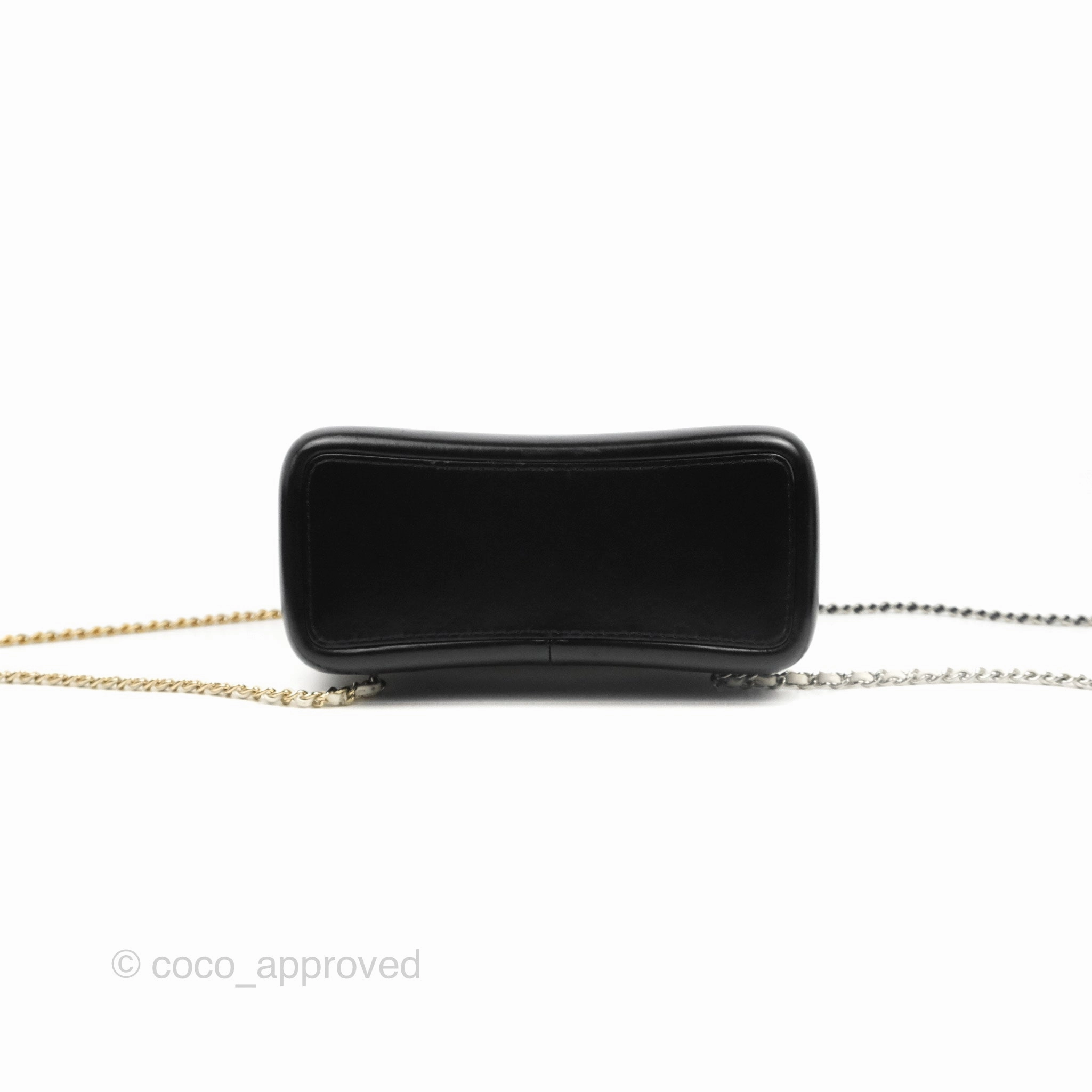 Chanel Small Gabrielle Backpack White Black Aged Calfskin