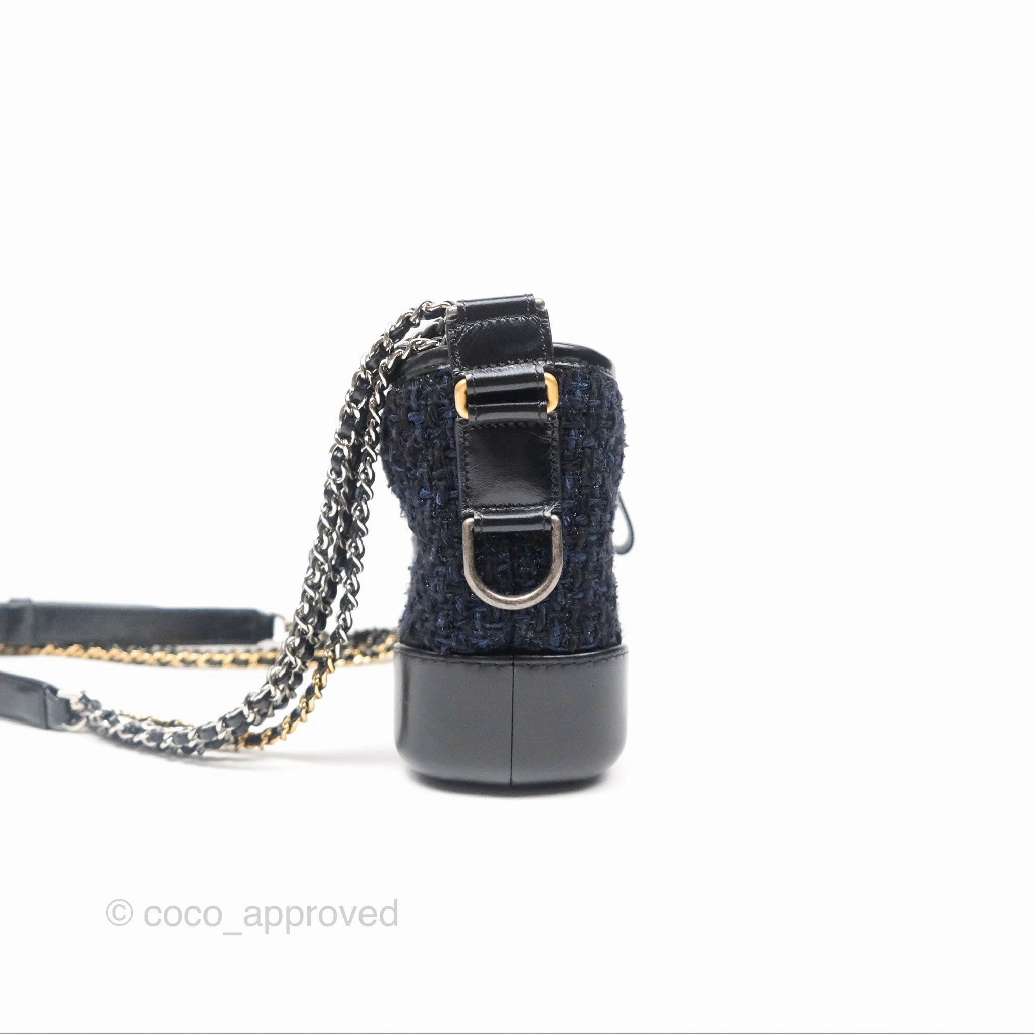 Chanel Small Gabrielle Hobo Black Navy Tweed