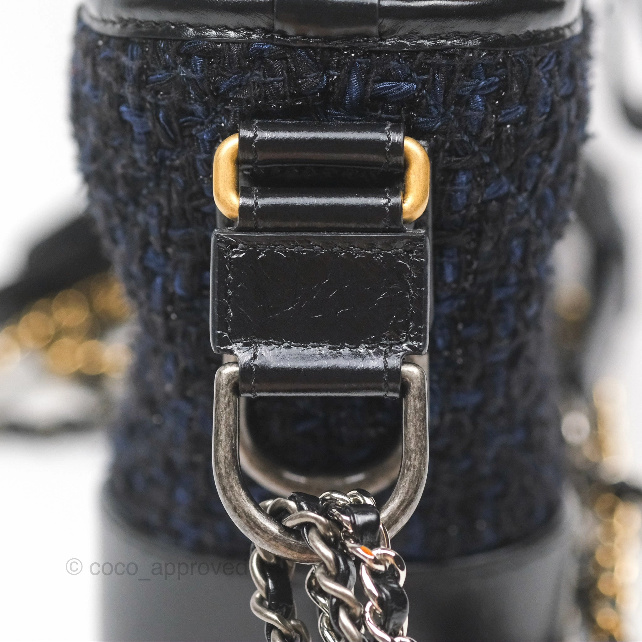 Chanel Small Gabrielle Hobo Black Navy Tweed