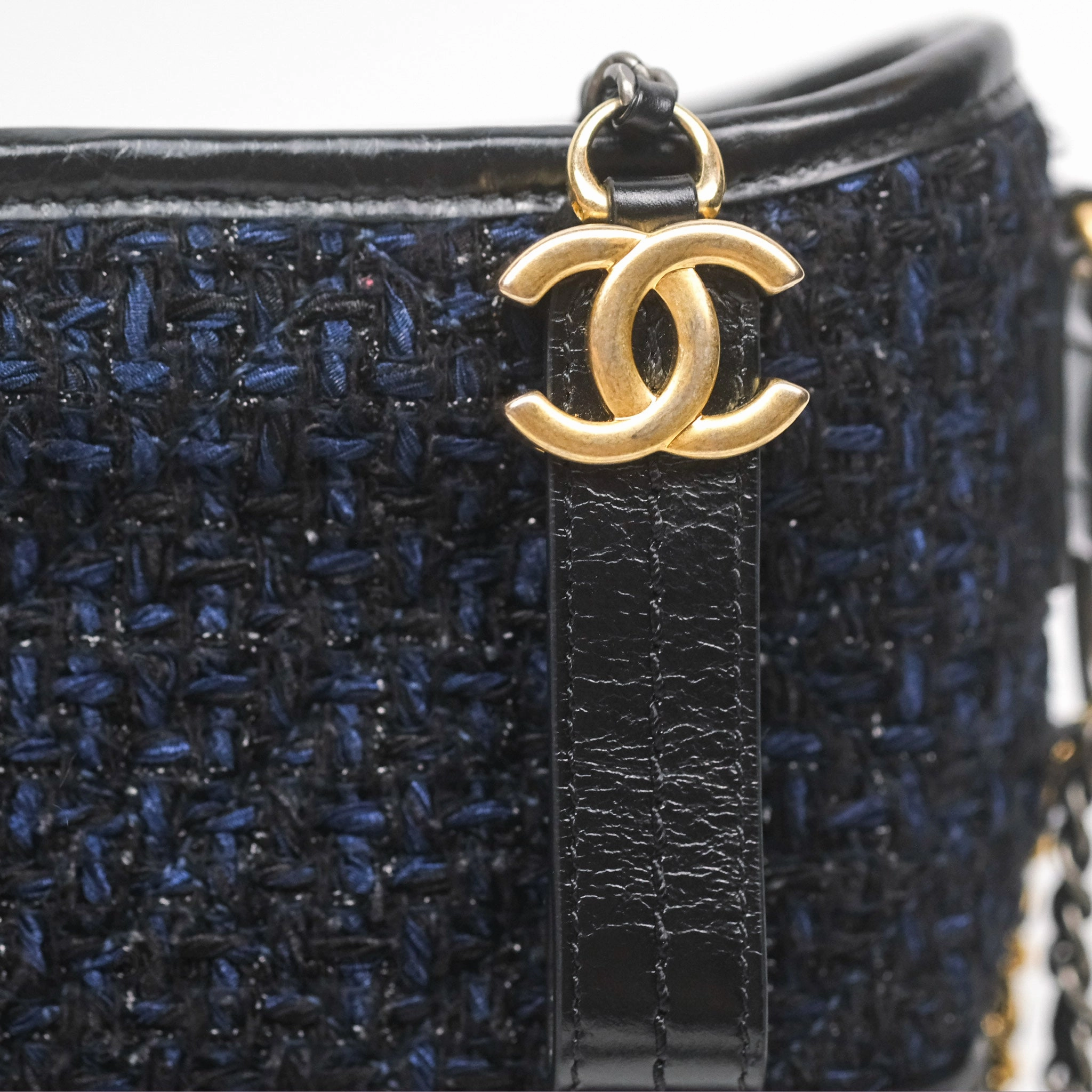 Chanel Small Gabrielle Hobo Black Navy Tweed