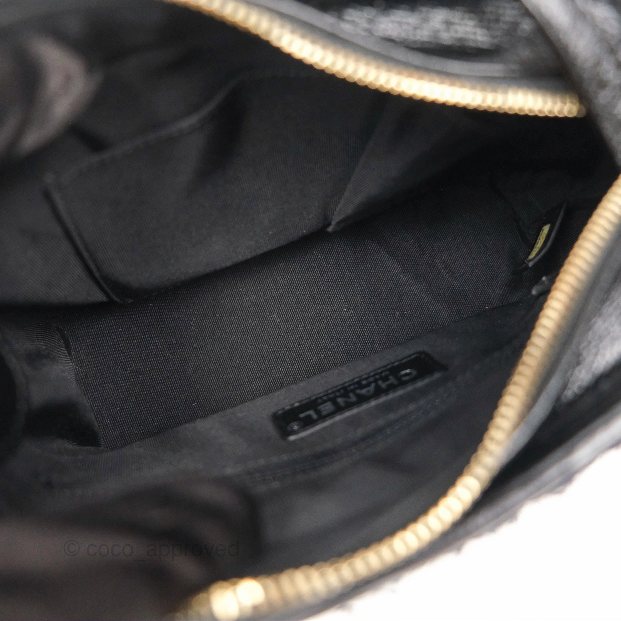 Chanel Small Gabrielle Hobo Black Navy Tweed