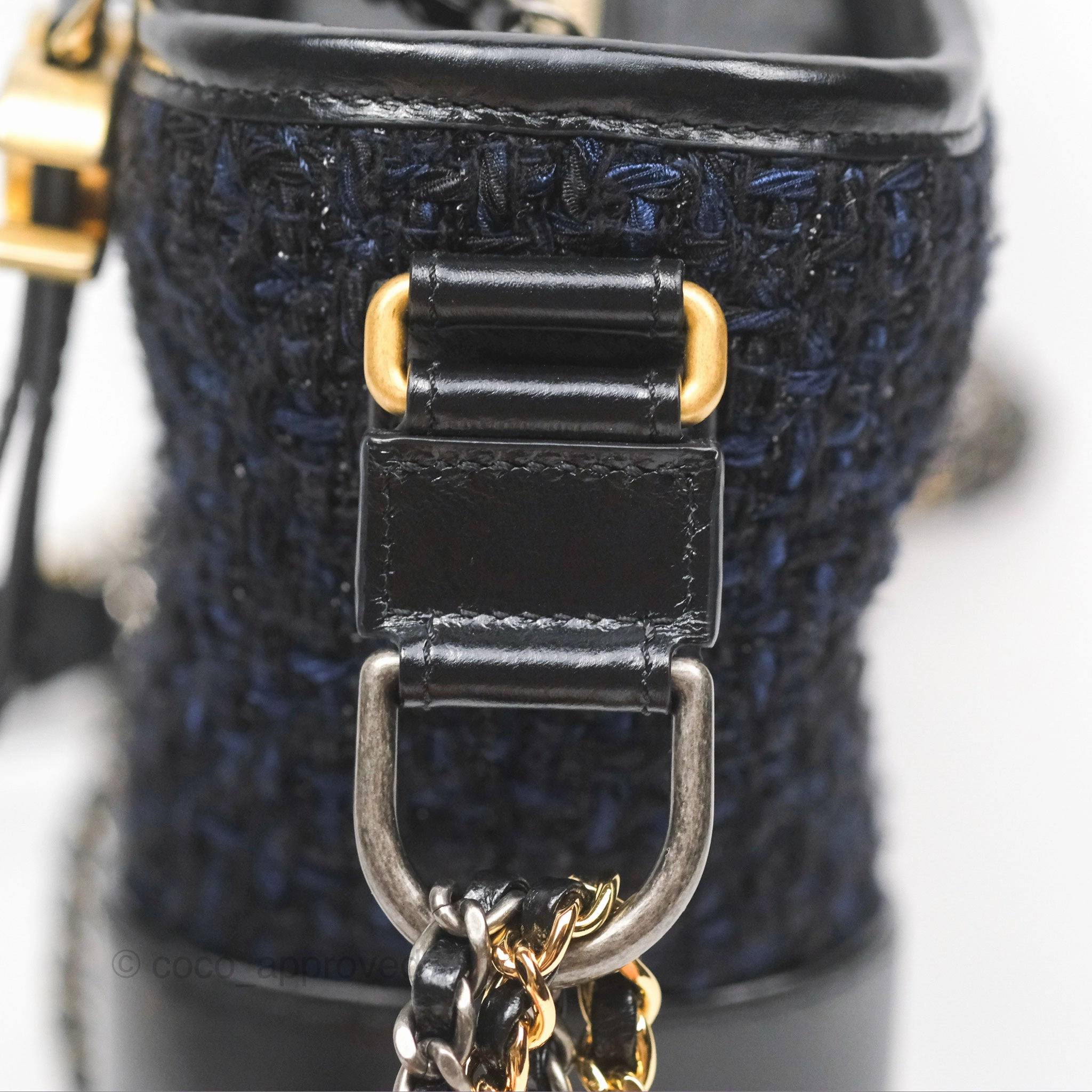 Chanel Small Gabrielle Hobo Black Navy Tweed