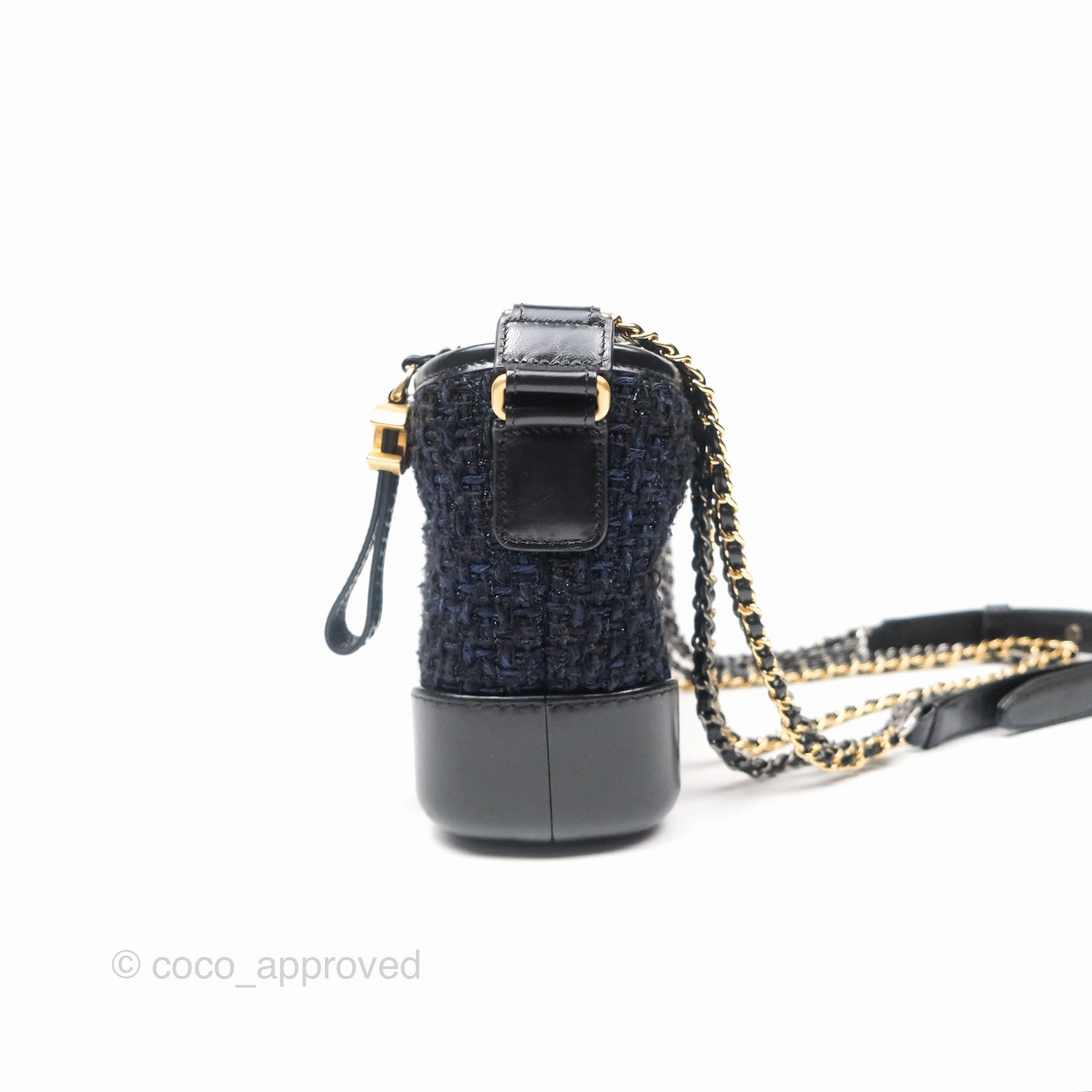Chanel Small Gabrielle Hobo Black Navy Tweed