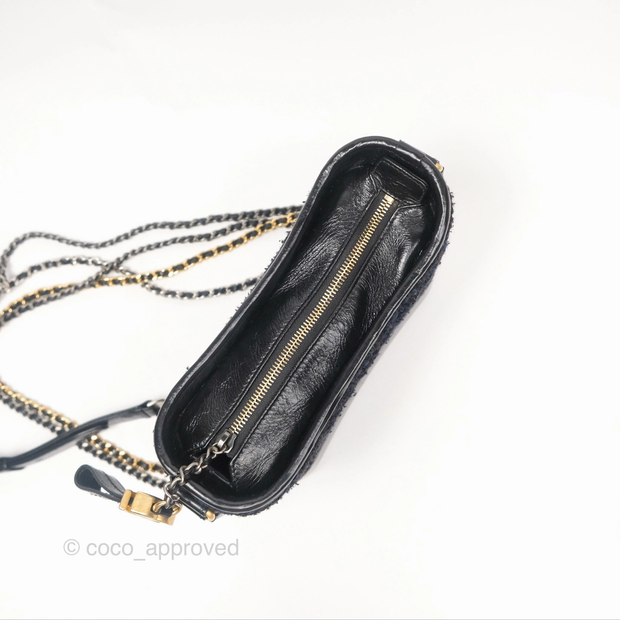 Chanel Small Gabrielle Hobo Black Navy Tweed