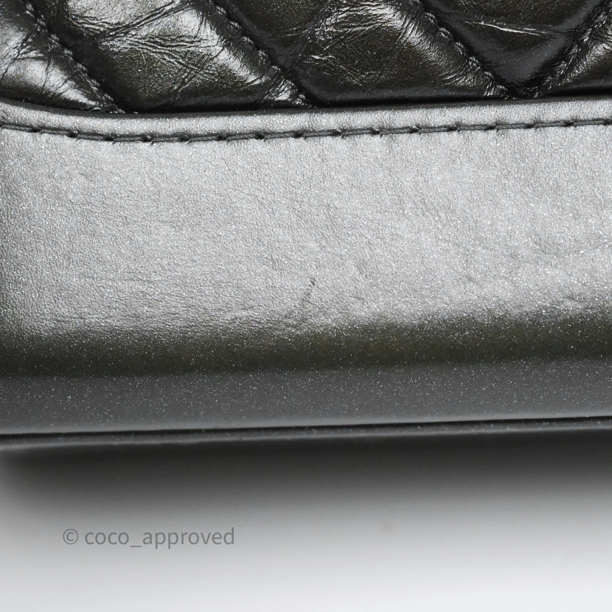 Chanel Small Gabrielle Hobo Chevron Iridescent Grey Aged Calfskin