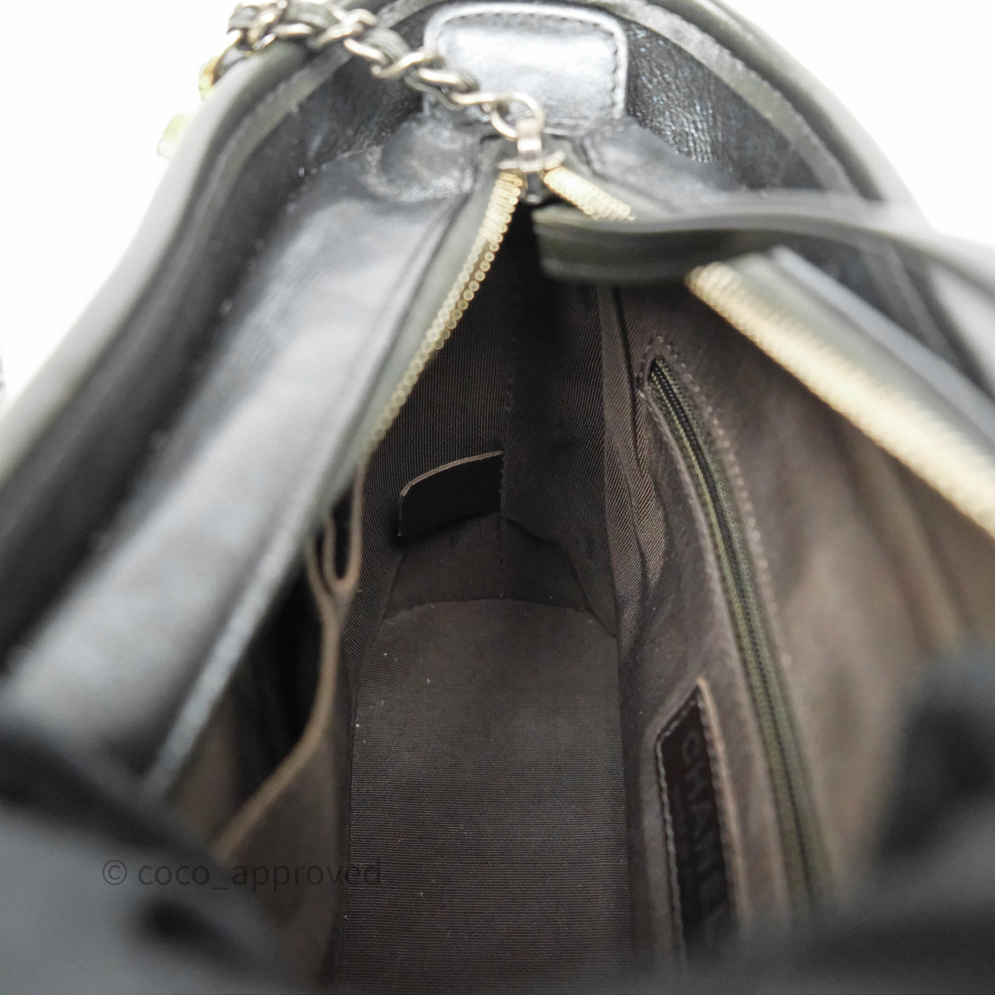Chanel Small Gabrielle Hobo Chevron Iridescent Grey Aged Calfskin