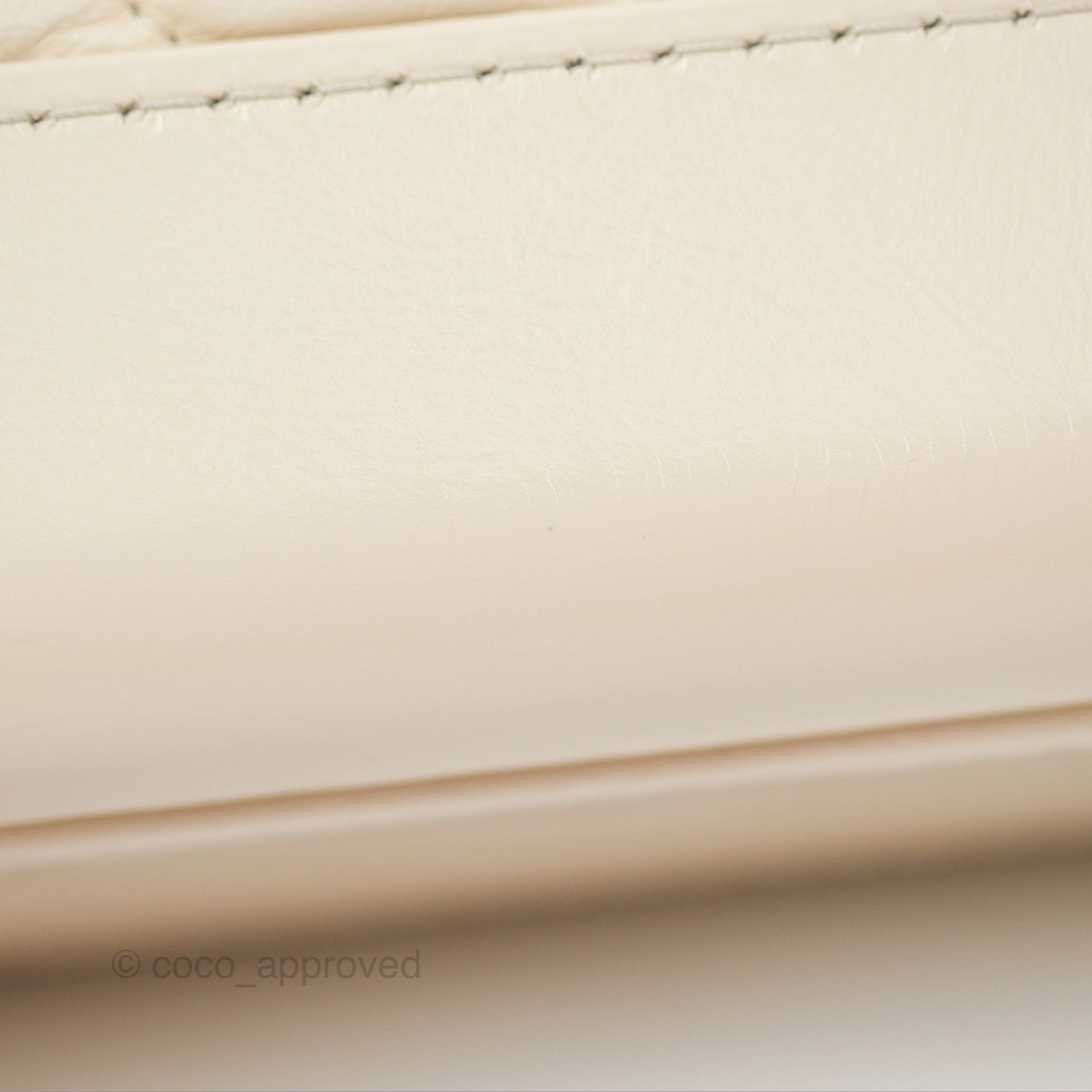 Chanel Small Gabrielle Hobo Chevron Ivory Beige Aged Calfskin