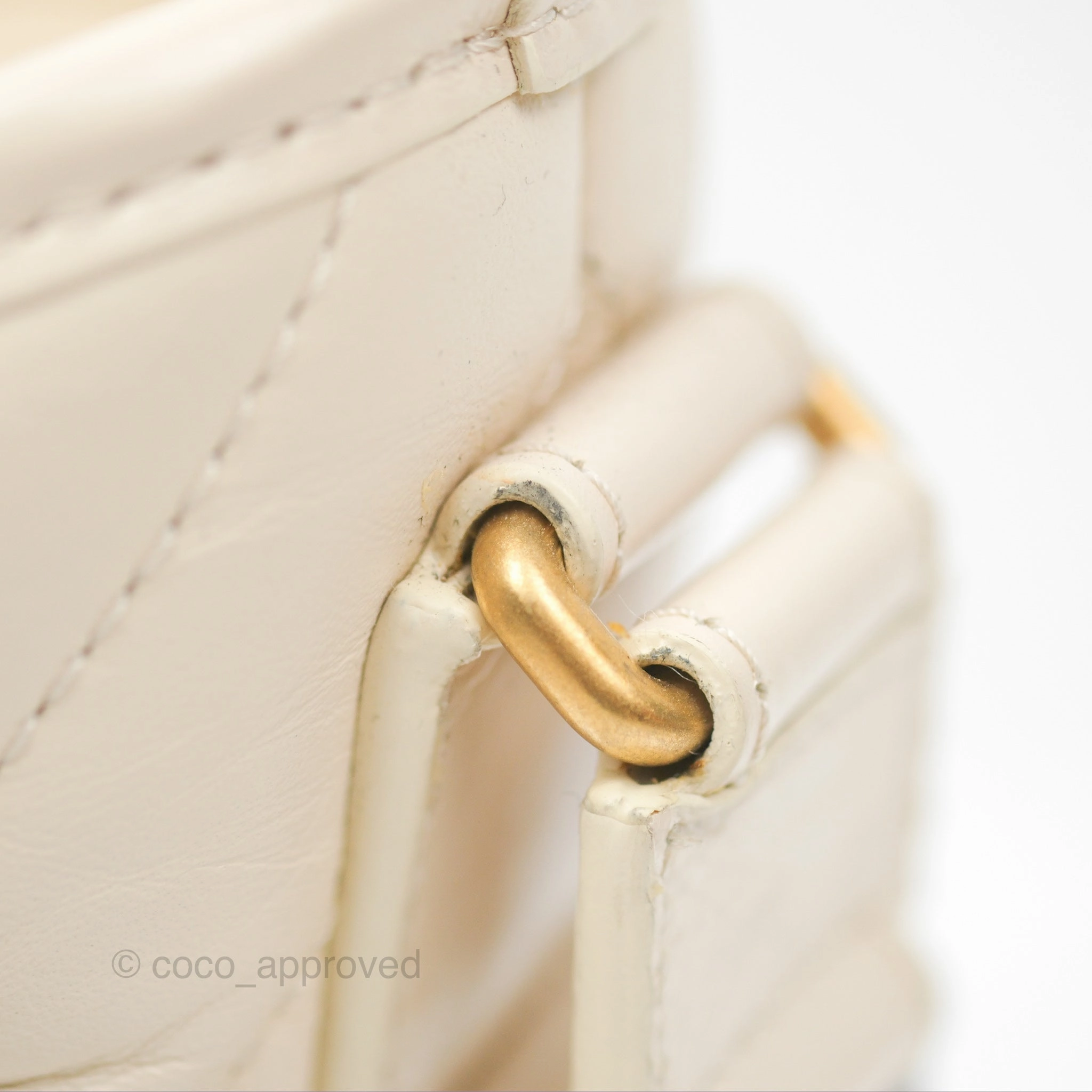 Chanel Small Gabrielle Hobo Chevron Ivory Beige Aged Calfskin